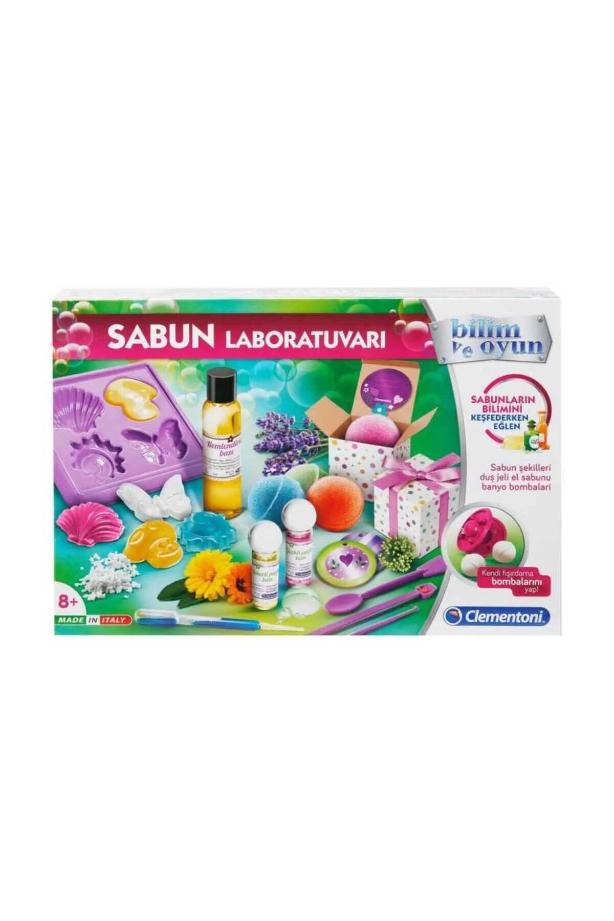 ست علمی اسباب بازی برند: CLEMENTONI 64433 SCIENCE AND GAME SOAP LABORATORY +8 رده سنی: مجموعه های علوم Clementoni