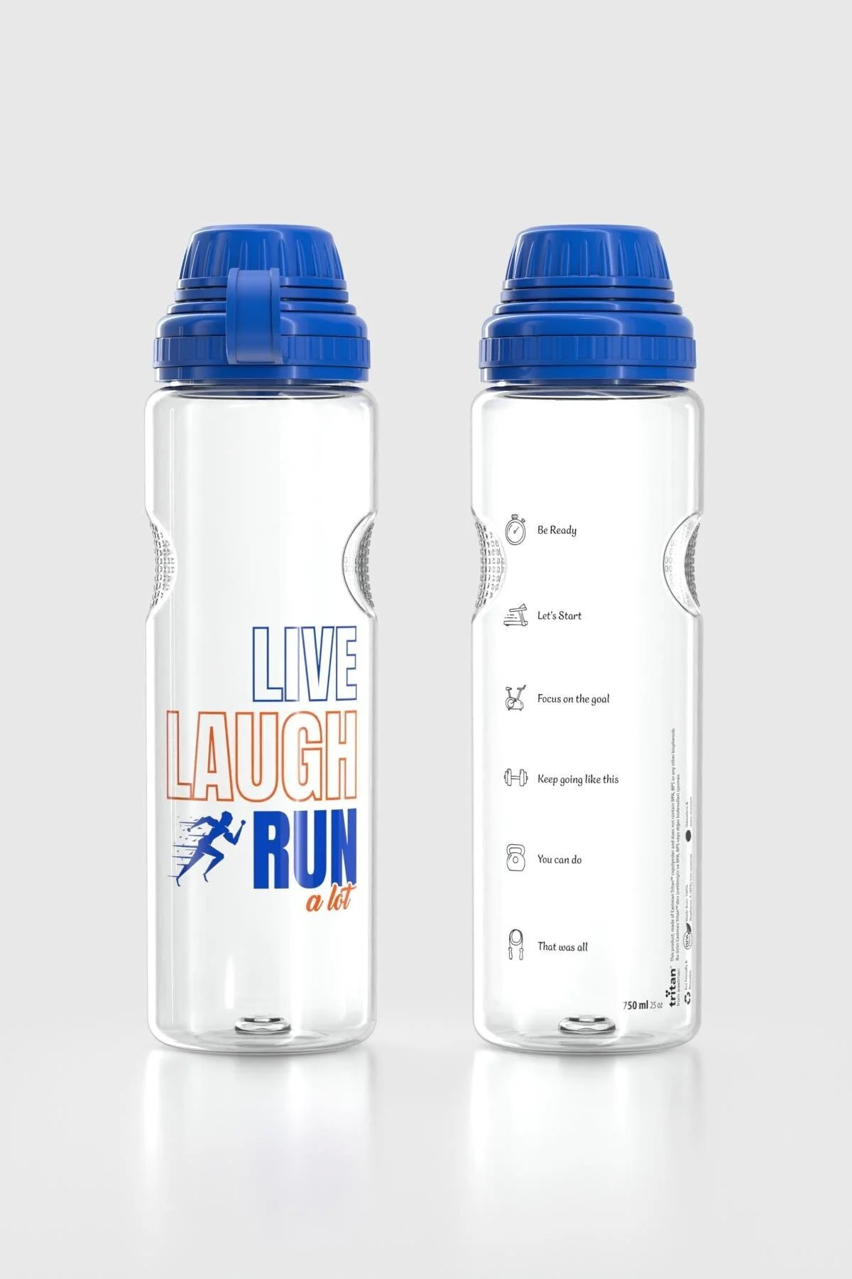 قمقمه و فلاسک EGEAN TEXT PATTERNED 750 ML TRITAN FLASK 912067 BLUE رنگا Renga
