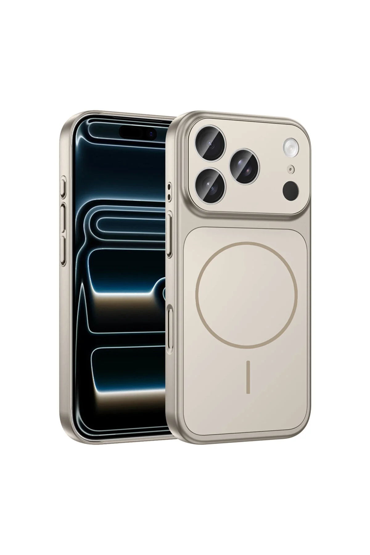 کاور و قاب محافظ IPHONE 17 PRO MAX M SAFE CHARGING دوربین ویژه پوشش رسمی خاکستری Zore