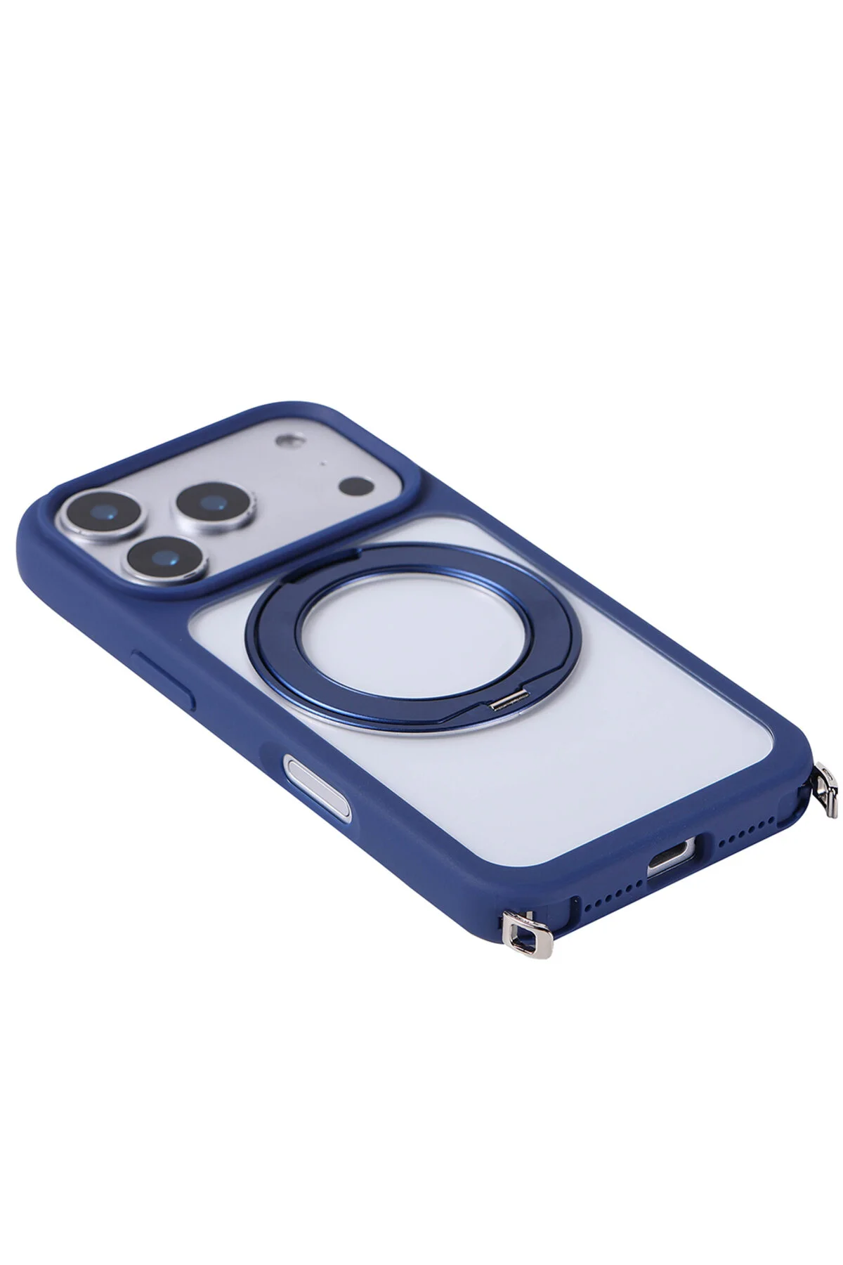 کاور و قاب IPHONE 17 PRO CASE M SAFE شارژ با پوشش سیلیکونی PIZA پایه آبی دریایی Netzy