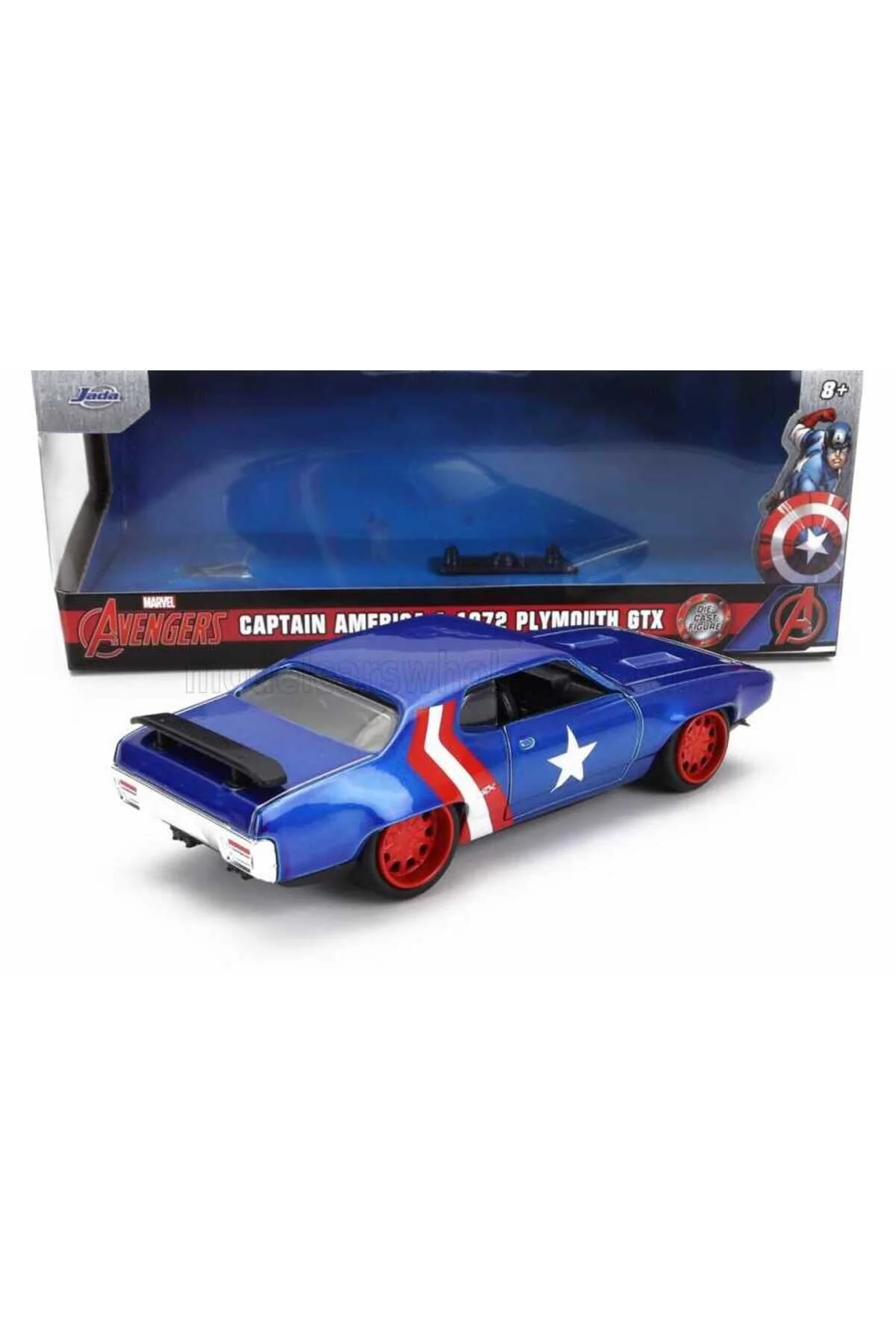 ماشین اسباب بازی NESSIWORLD 253223024 JADA MARVEL CAPTAIN AMERICA 1:32 1971 PLYMOUTH GTX Jada