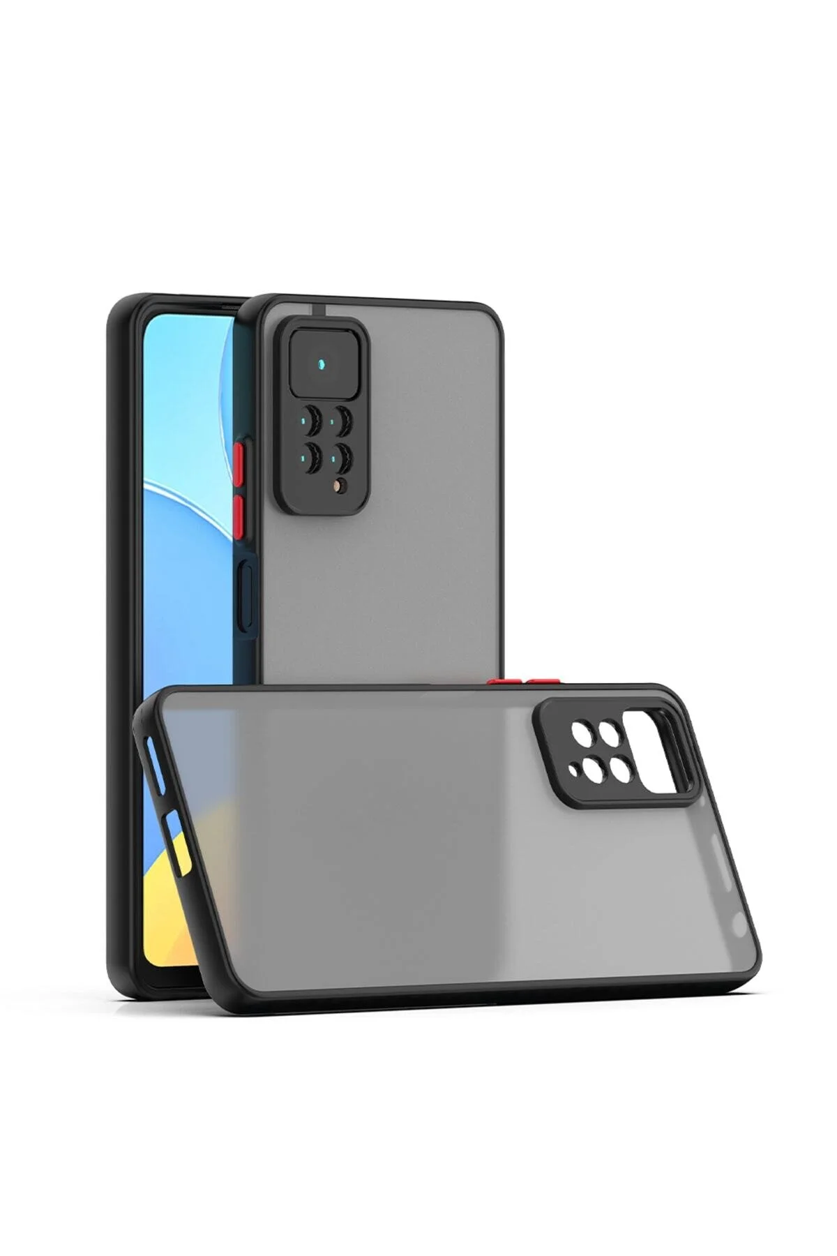 کاور و قاب محافظ سیلیکونی سخت دوربین ضد اثر انگشت REDMI NOTE 12 PRO CASE با دکمه‌های رنگی فیبکس Fibaks