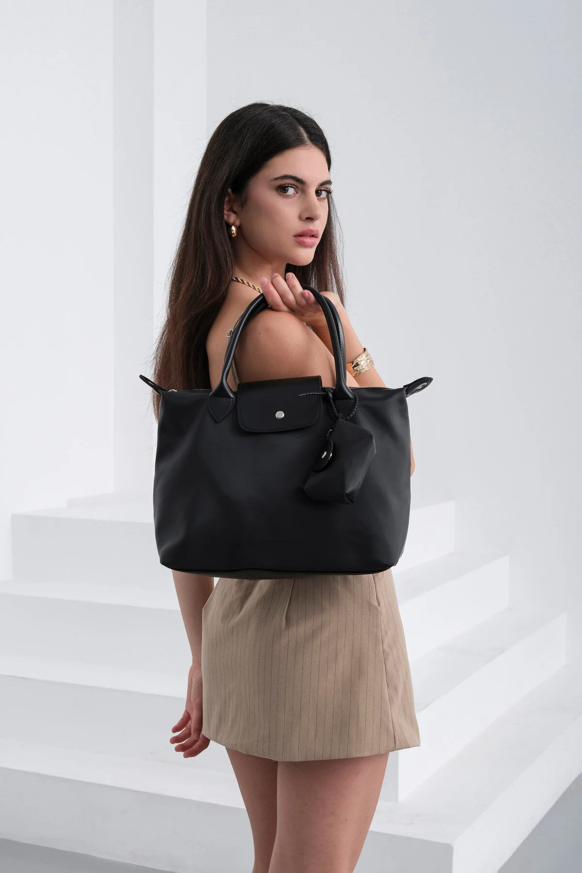 کیف شانه ای BOOSTER CHARM SHOULDER BAG BLACK Shule Bags