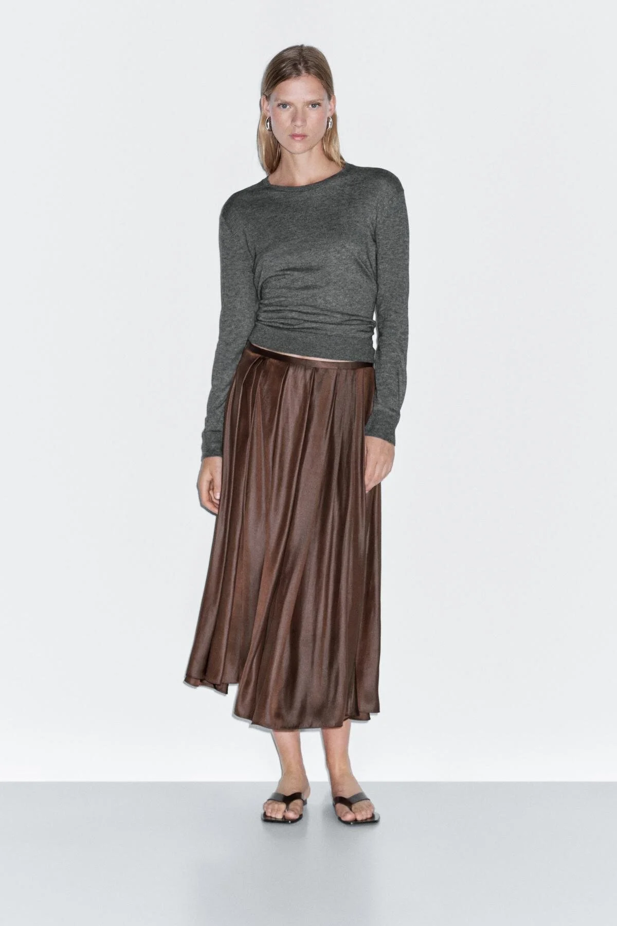دامن میدی چین دار اورجینال ماسیمو دوتی Massimo Dutti