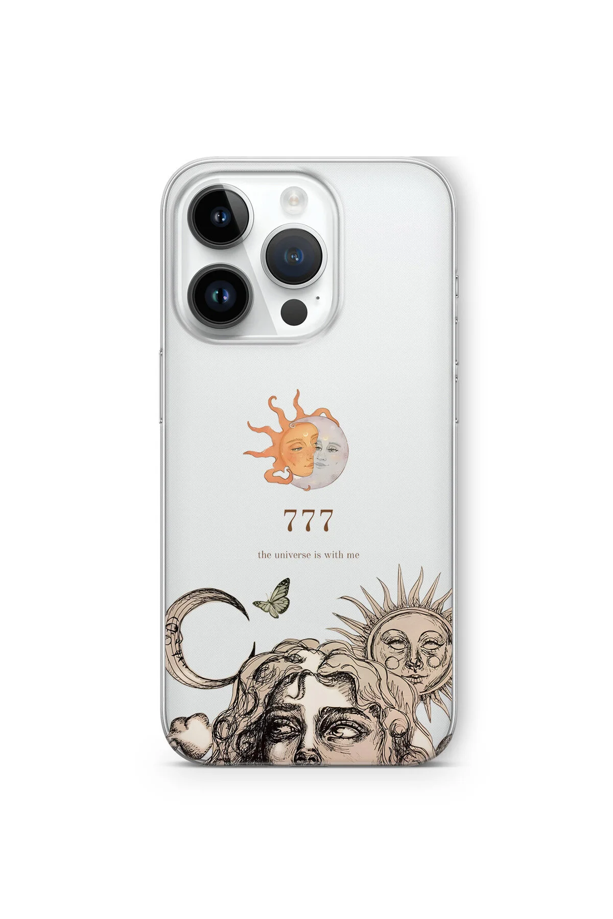 کاور و قاب گوشی شفاف طرح دار IPHONE 16 PRO SUN AND MOON 777 FLAMENKO
