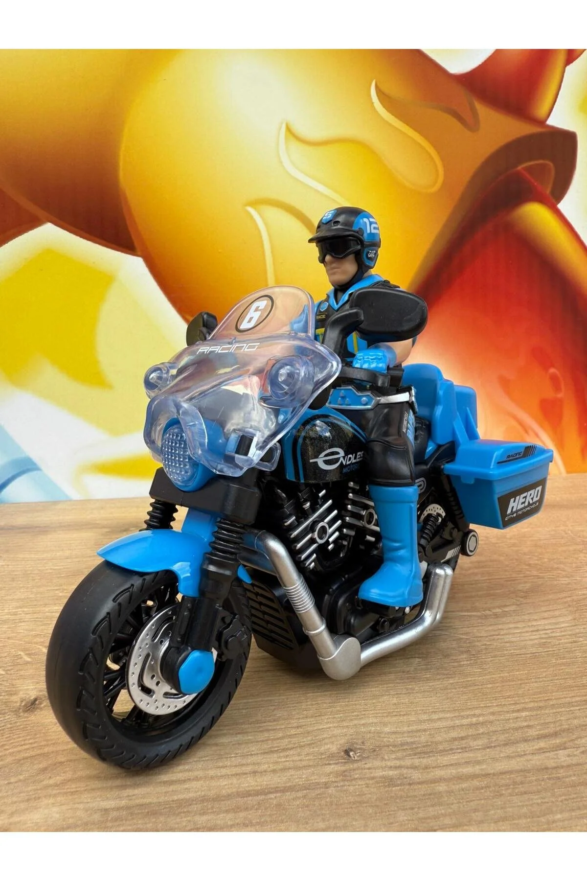 ماشین اسباب بازی TOY POLICE MOTORCYCLE BOXED WITH SOUND AND LIGHT MAN BLUE scntoys