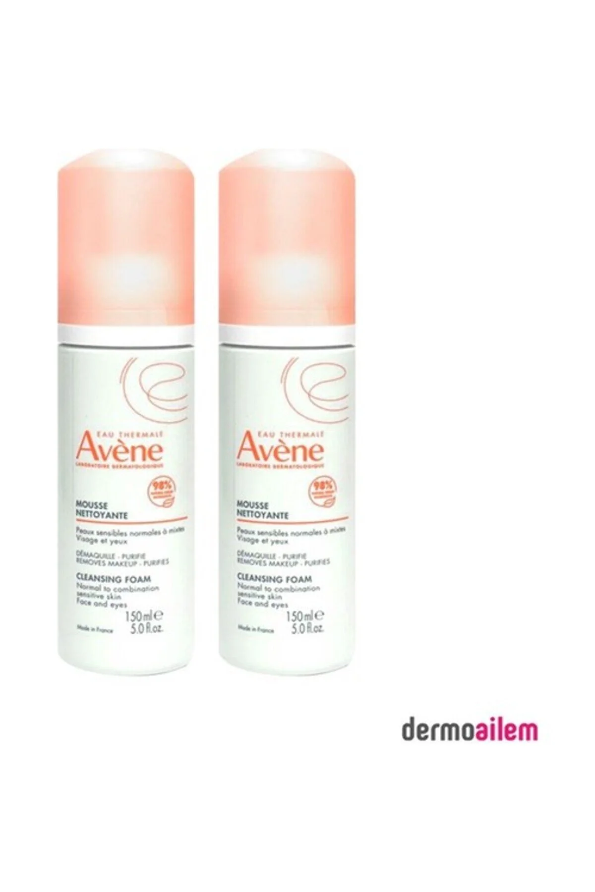 کرم مراقبت زخم فوم تمیز کننده AVÈNE MOUSSE NETTOYANTE 150 میل بسته دودویی Avene