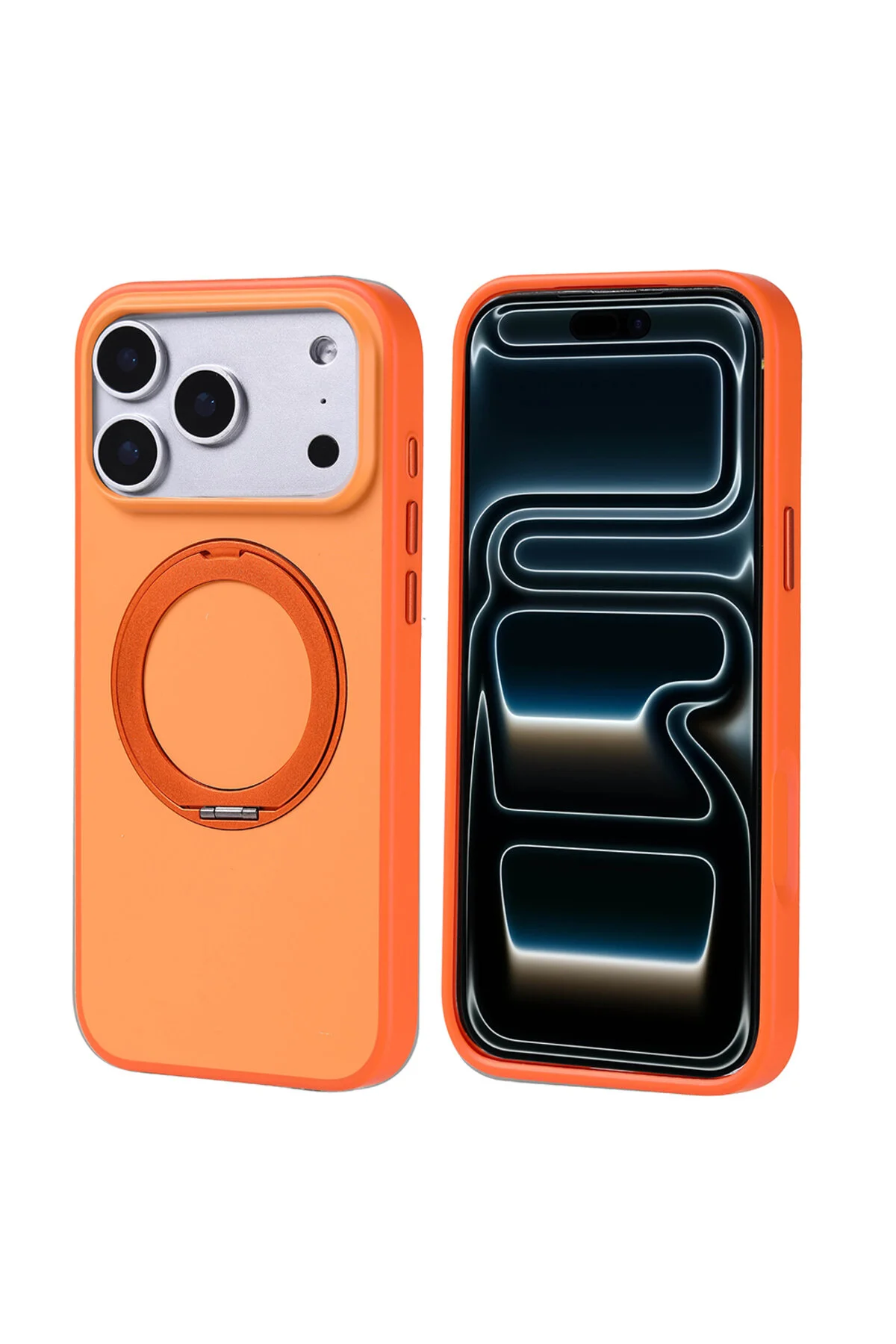 کاور و قاب IPHONE 17 PRO MAX CASE M SAFE شارژ با پوشش سیلیکونی PROTON پایه مشکی Netzy