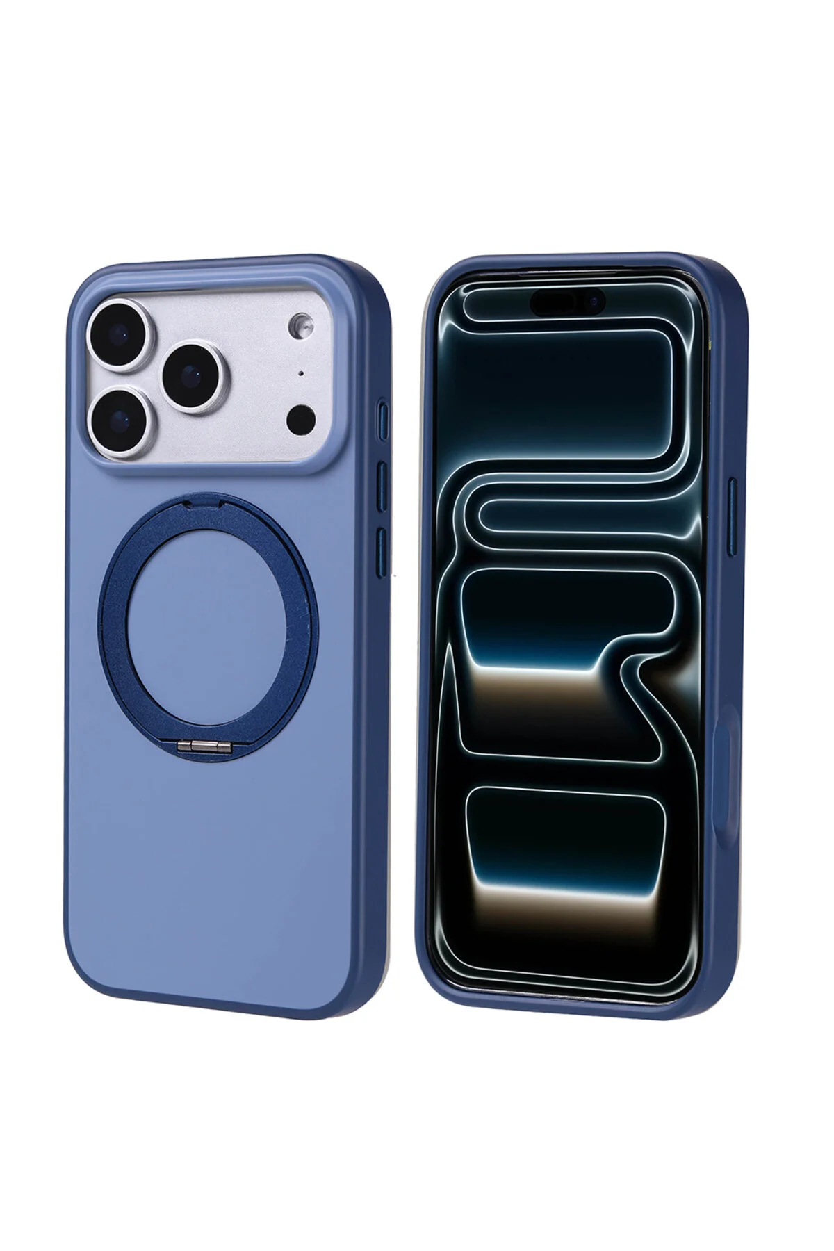 کاور و قاب IPHONE 17 PRO MAX CASE M SAFE شارژ ویژه دارای روکش سیلیکونی پروتون SYS با پایه آبی دریایی System Com