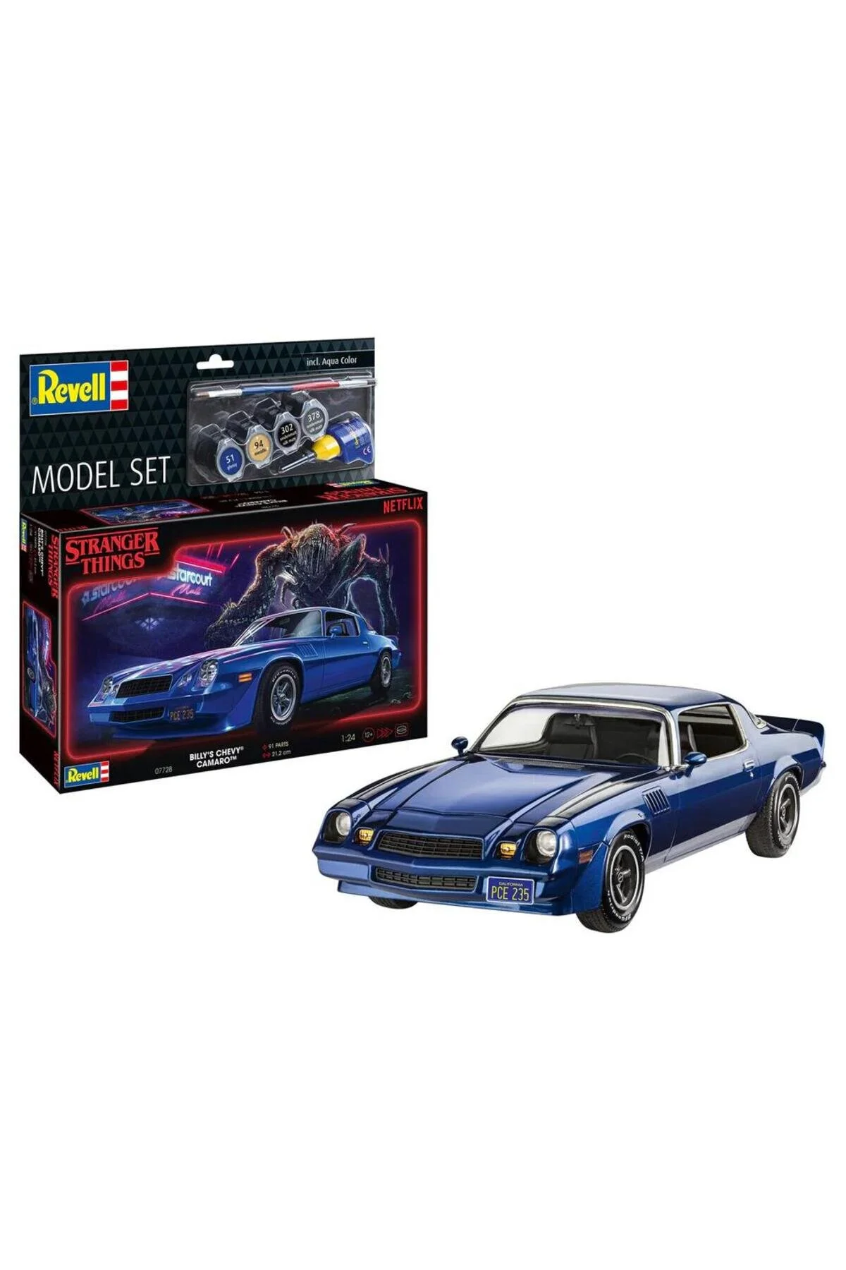 مدل خودرو ست 1:24 CHEVY CAMARO Z 28 STRANGER THINGS 67728 اورجینال REVELL