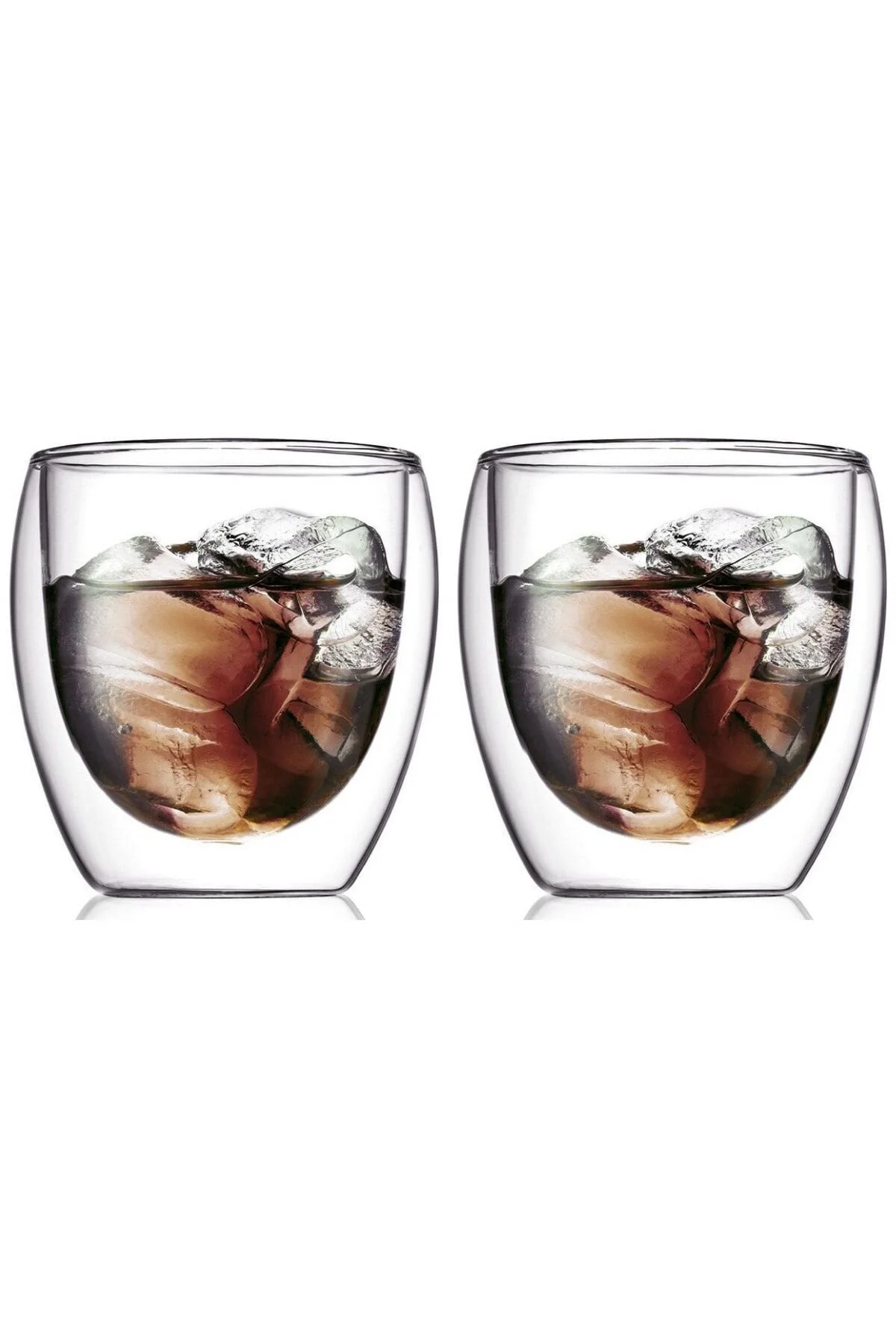 لیوان طراحی جدید دوتایی به نام BOROSILICATE 250 میلی لیتر شیشه ای شفاف لیست جهیزیه 6 قطعه 2771 Kitchen Design Lab