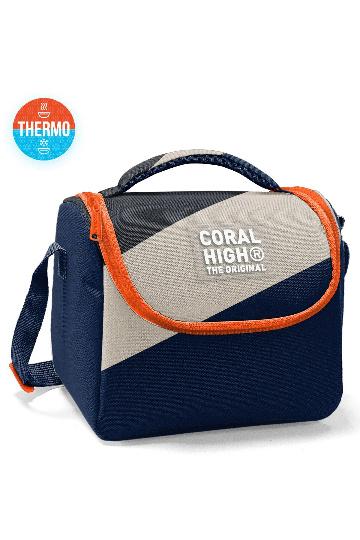 کیف ناهار جعبه نهار ترمو رنگ آبی سرمه ای طوسی تیره بژ 22793 Coral High
