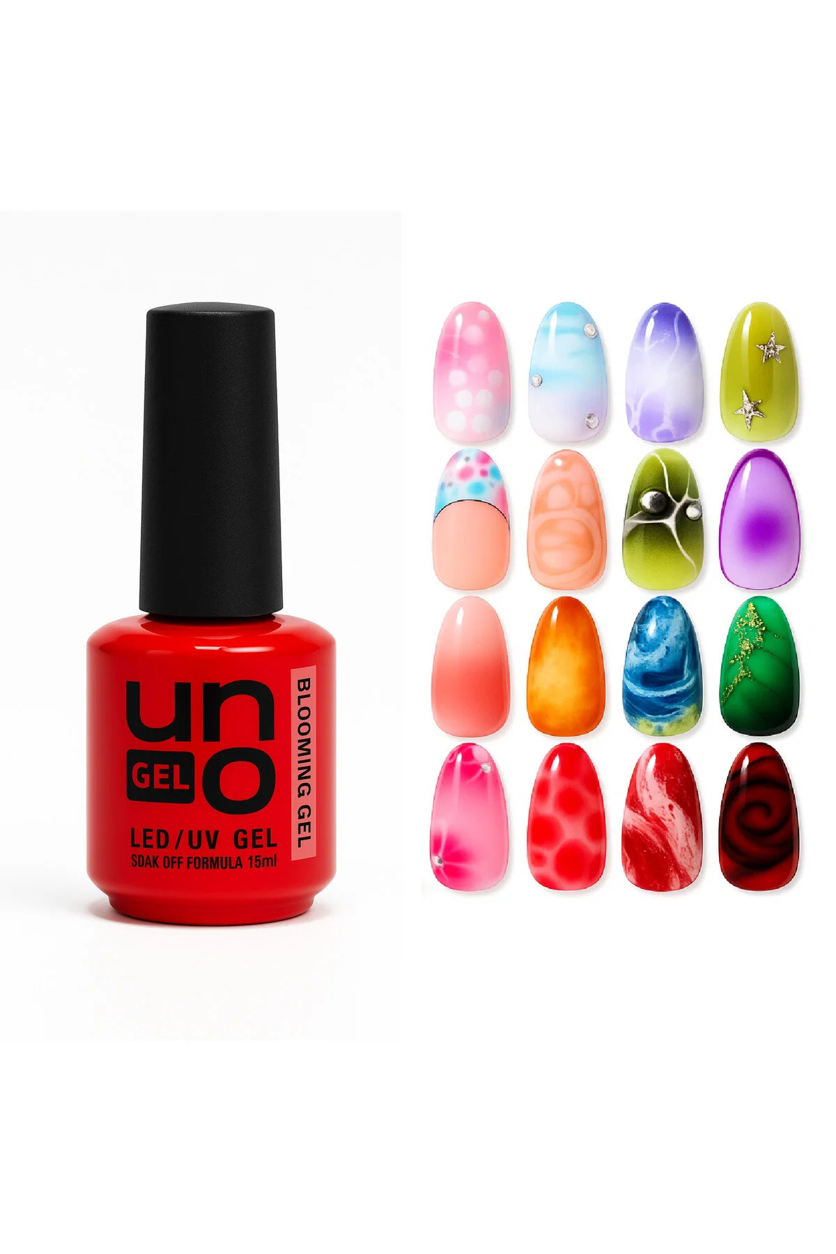 ژل ناخن آرت با اثر آبرنگی Uno Blooming Gel 15 میلی لیتر unogel