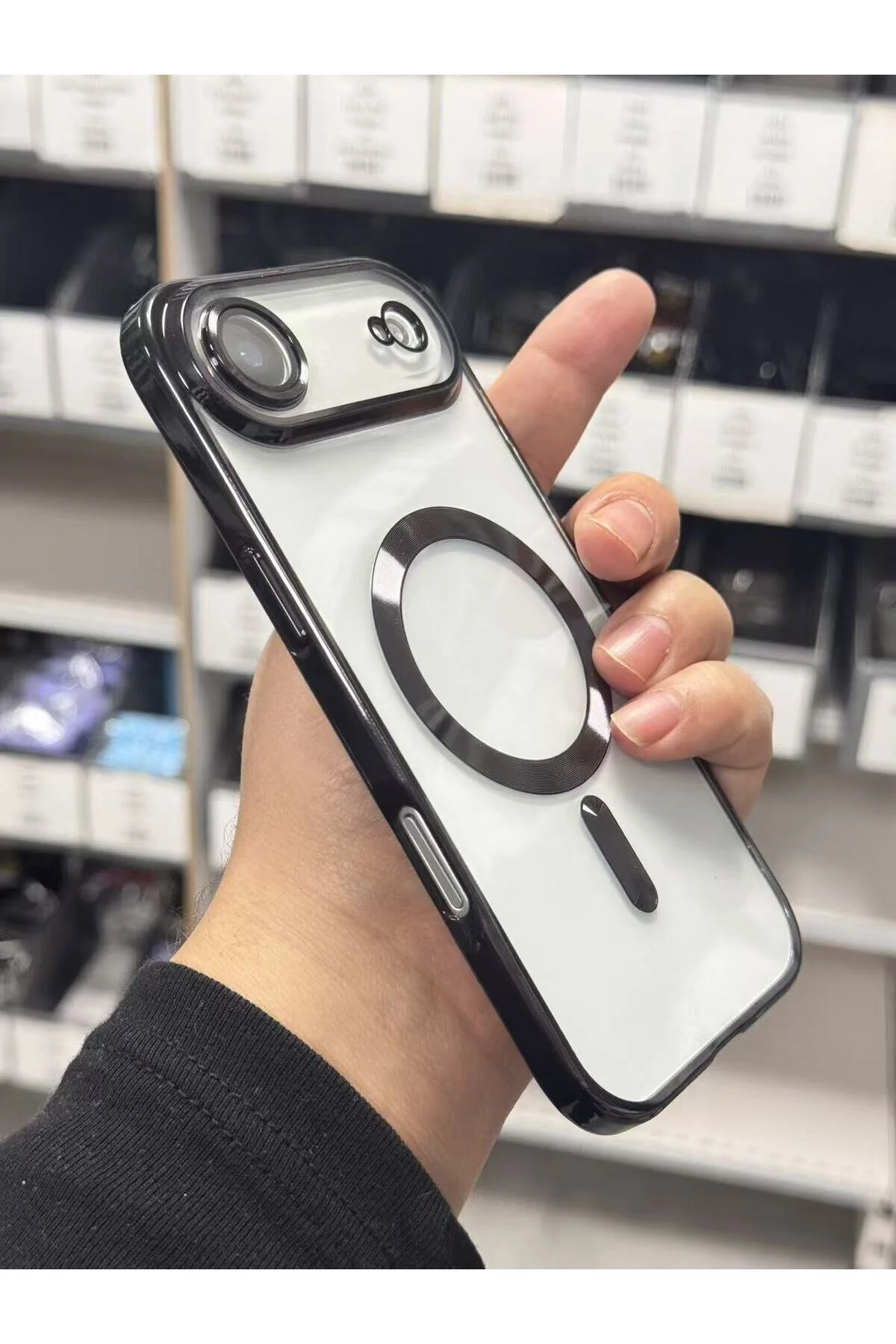 کاور و قاب محافظ لنز دوربین IPHONE 17 AIR CASE شارژ MAGSAFE نرم رنگی شفاف Fibaks