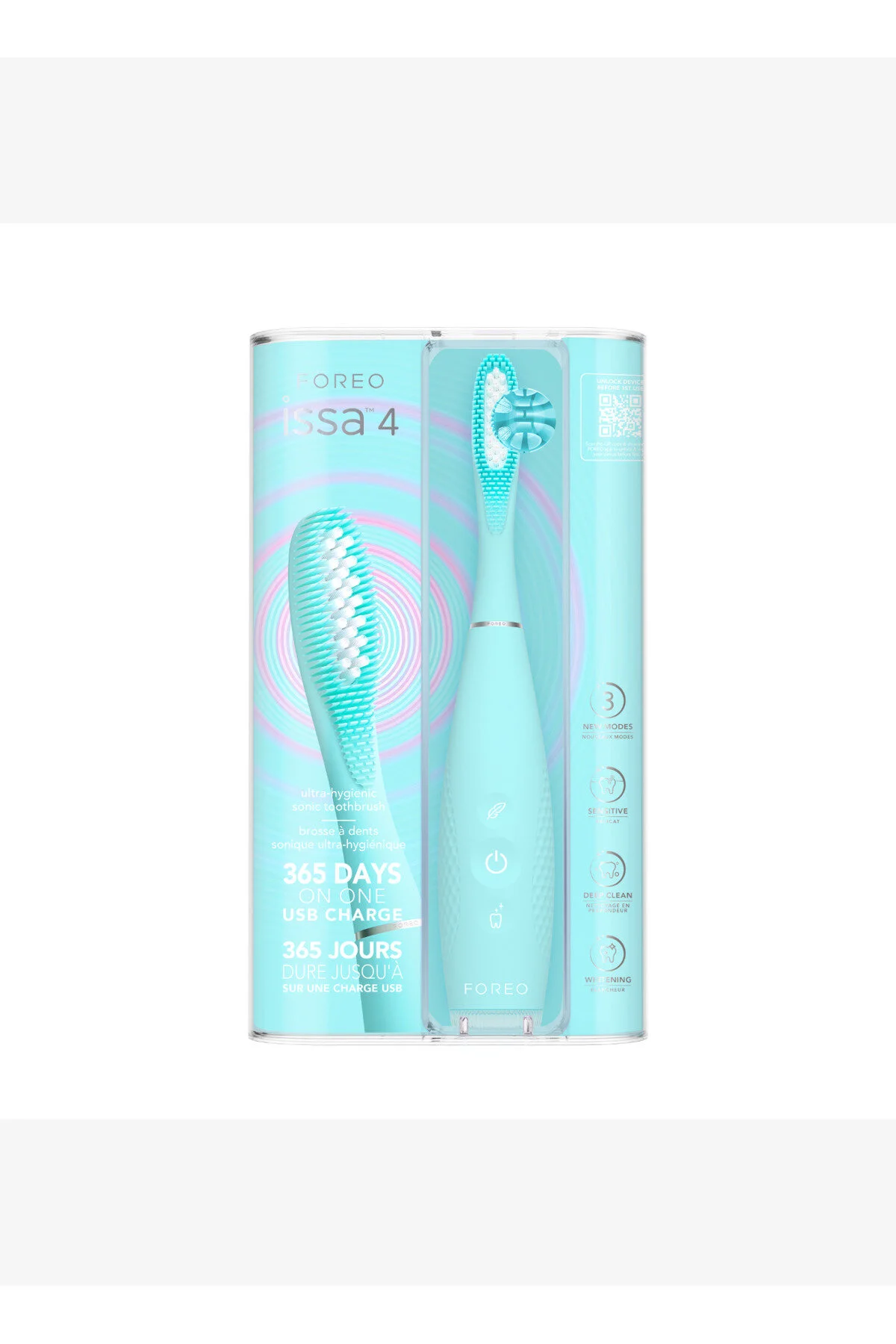 مسواک شارژی سیلیکونی هیبریدی ISSA 4 آبی قطبی اورجینال Foreo