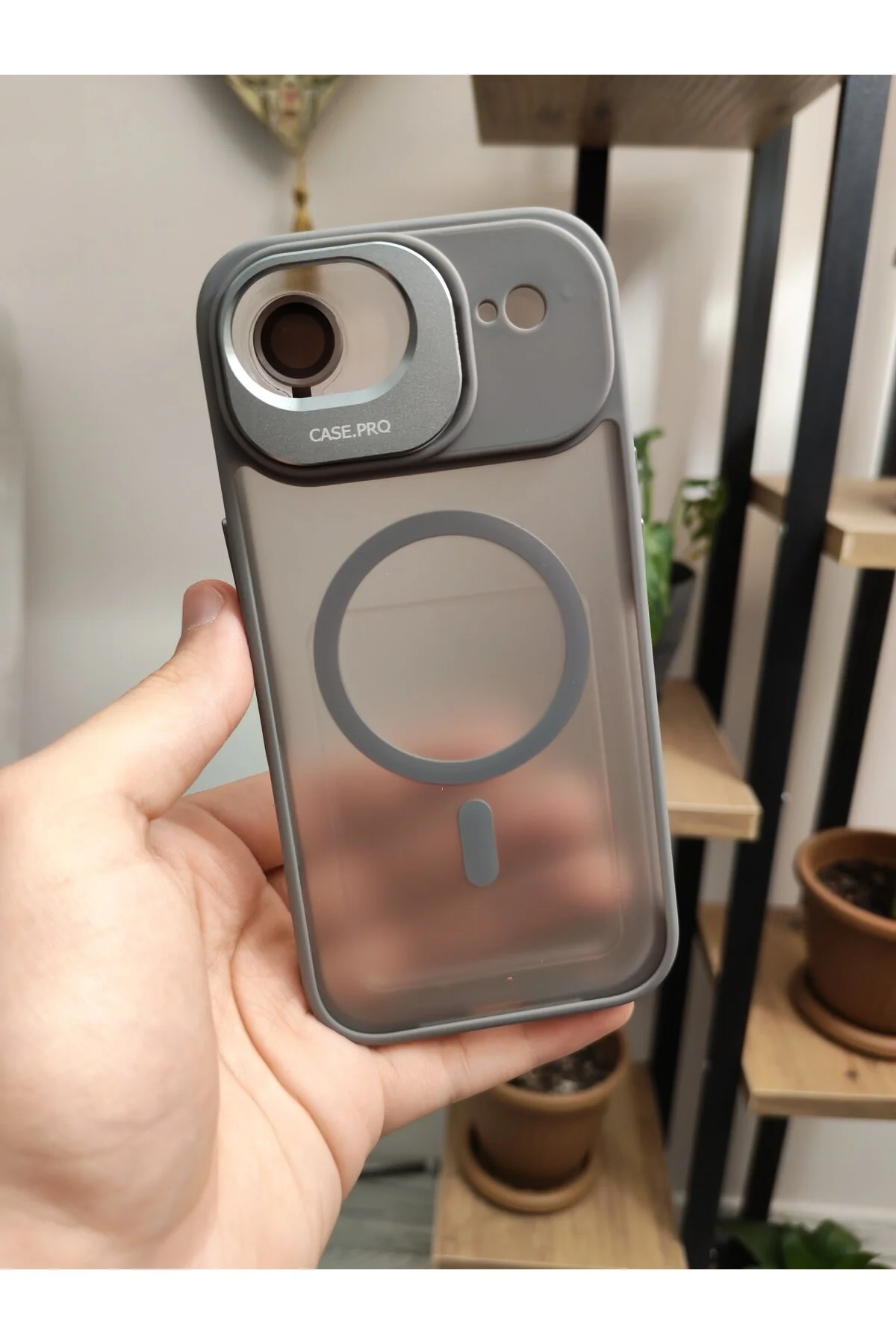 کاور و قاب محافظ لنز دوربین MAGSAFE مات IPHONE 17 AIR CASE COVER WONK ARMOR با پایه دکمه ای فلزی Infinity