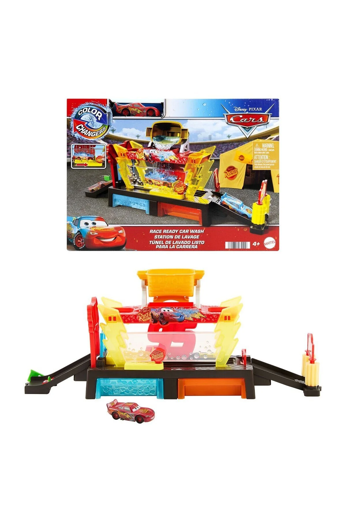 ماشین اسباب بازی ست شستشوی JBM70 با مک کوئین تغییر رنگ Mattel