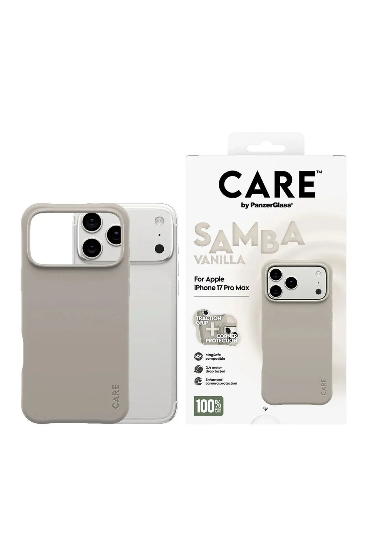 کاور و قاب PANZERGLASS APPLE IPHONE 17 PRO MAX CASE FASHIONABLE SAMBA MAGSAFE VANILLA CARE by PanzerGlass®
