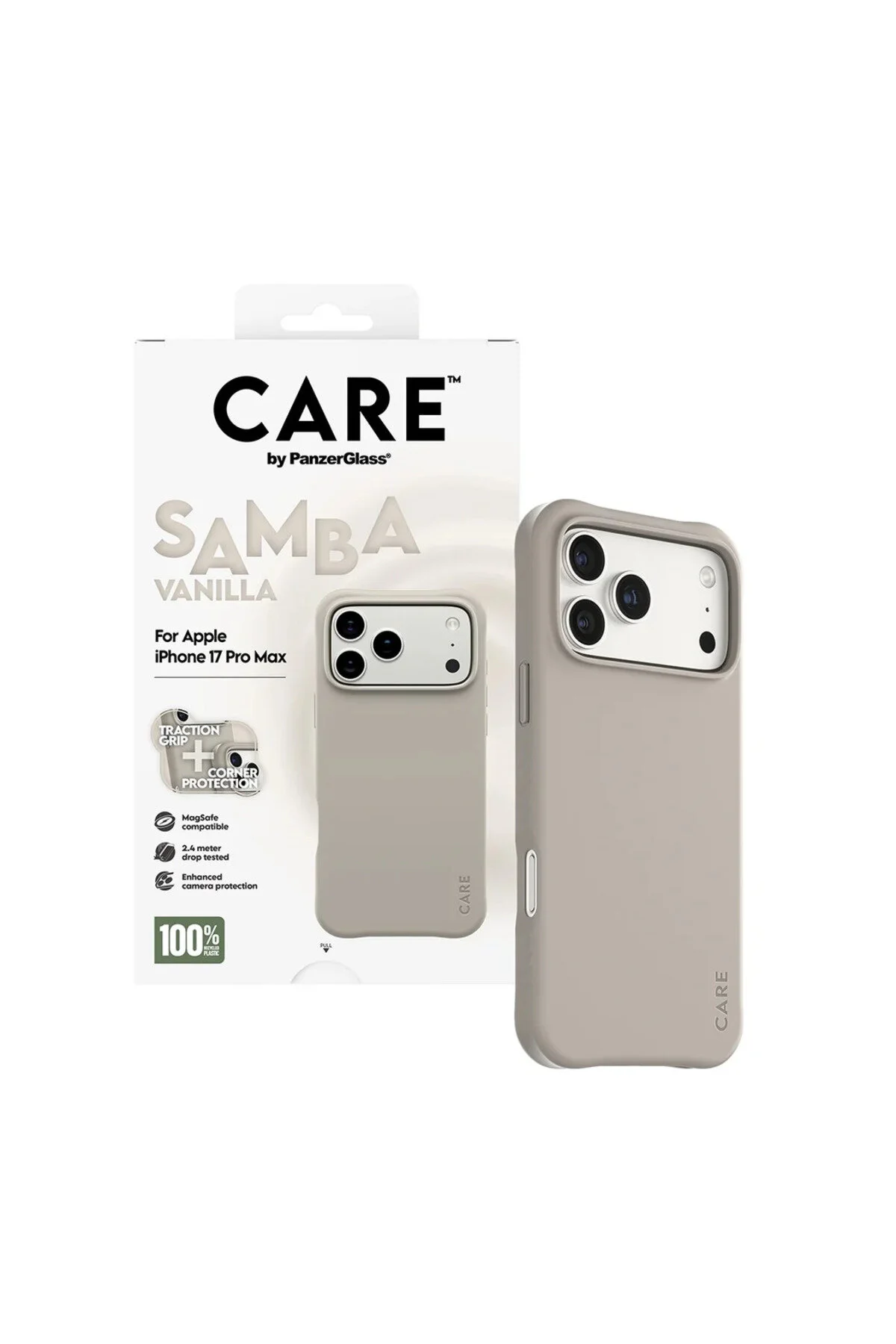 کاور و قاب PANZERGLASS APPLE IPHONE 17 PRO MAX CASE FASHIONABLE SAMBA MAGSAFE VANILLA CARE by PanzerGlass®