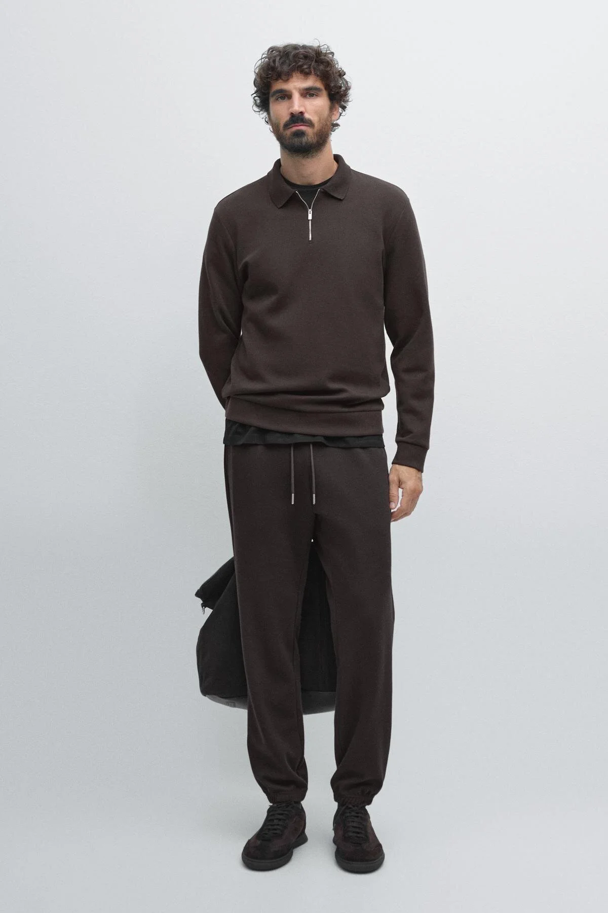 تی شرت یقه پولو آستین بلند YAKLI ZIPPER YAKA Massimo Dutti