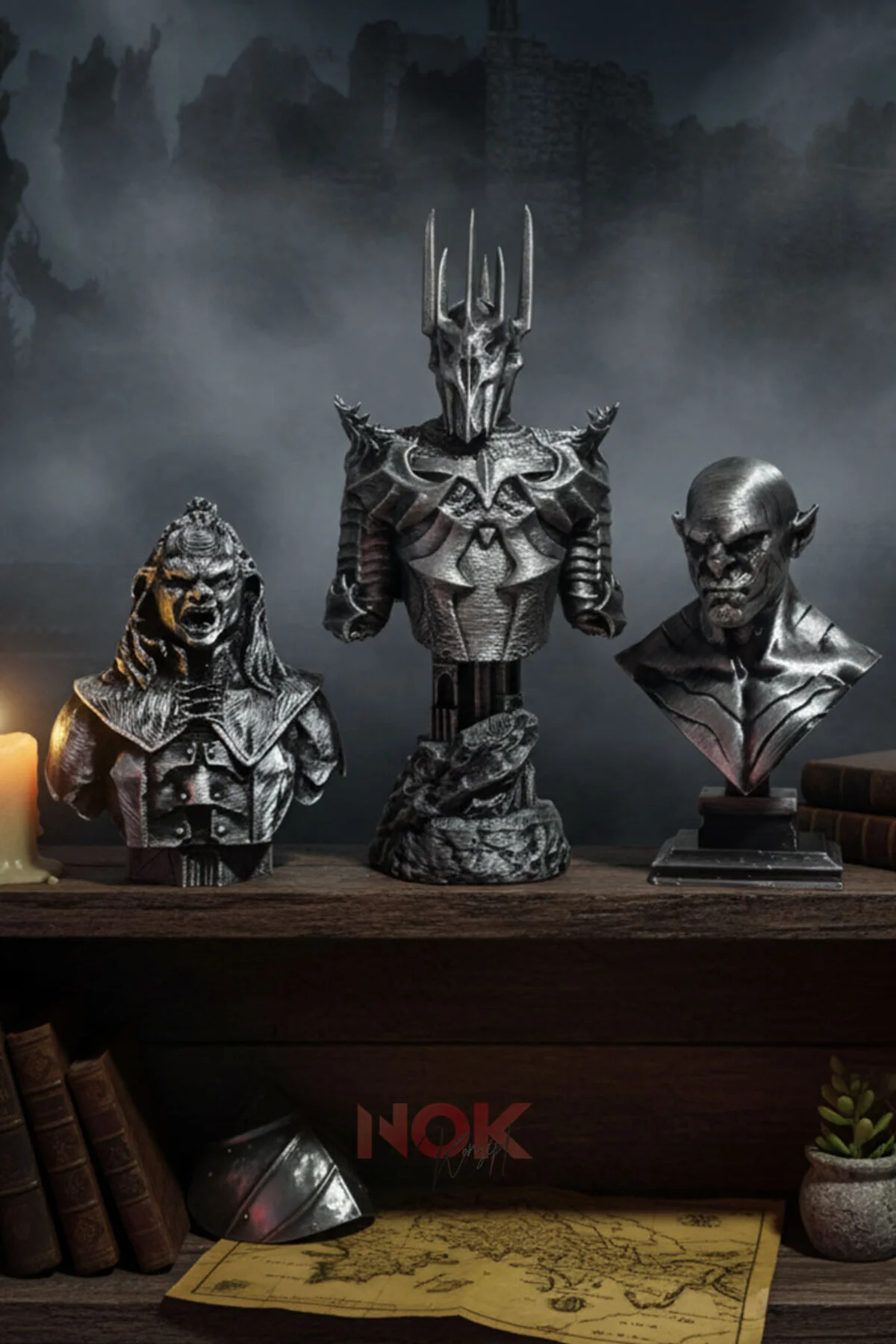 فیگور SAURON & AZOG LURTZ مجموعه ۳ قطعه ارباب حلقه ها اورجینال NOK KONSEPT