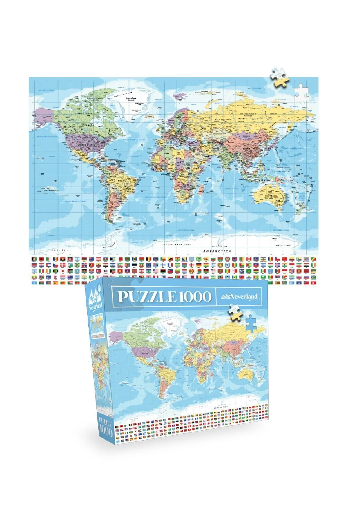 پازل 2 PIECES 1000 PIECE PLANETS AND WORLD MAP I Neverland