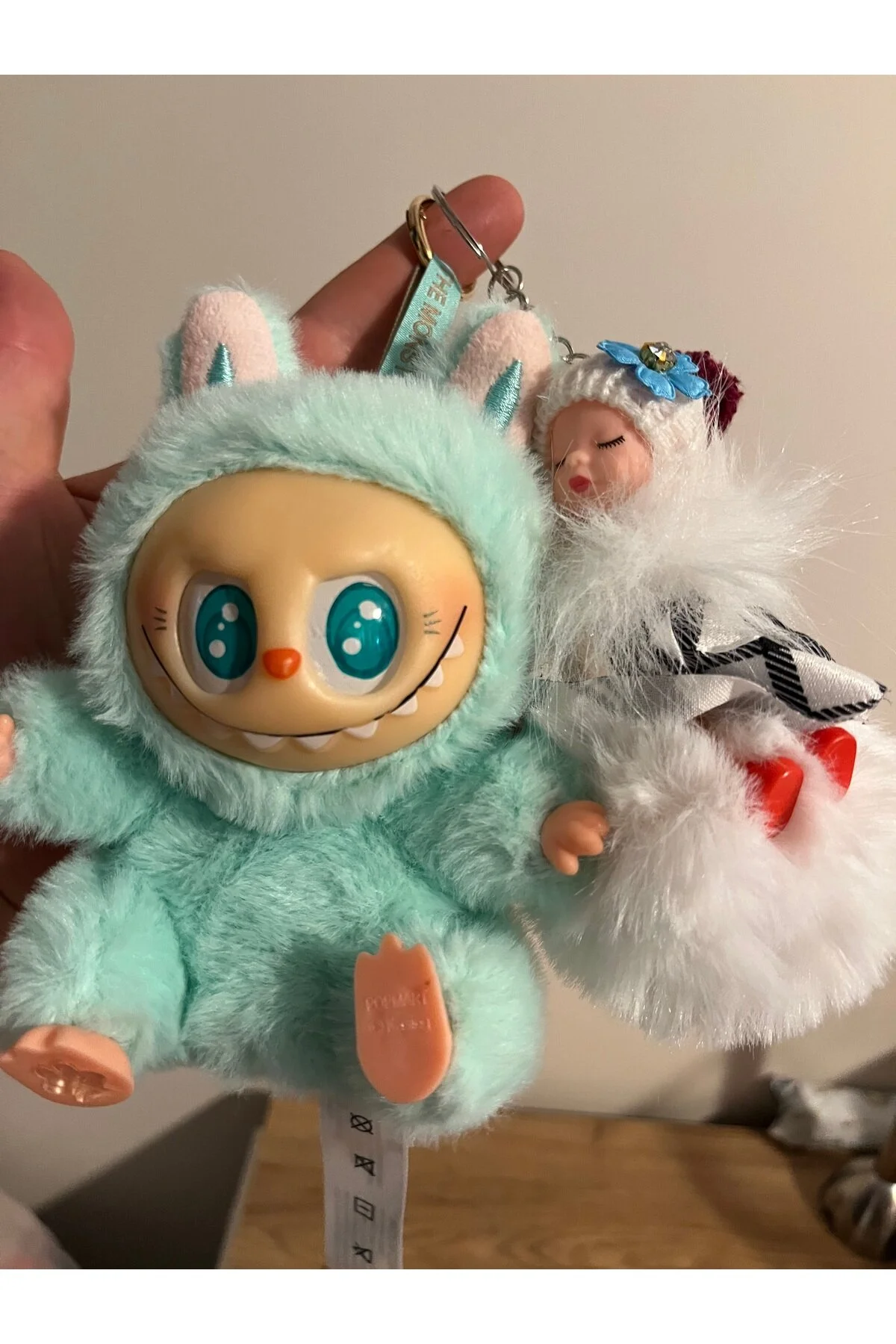 اسباب بازی های پشمی رنگ آبی LABUBU THE MONSTERS BIG INTO از ترکیه labubu sepeti
