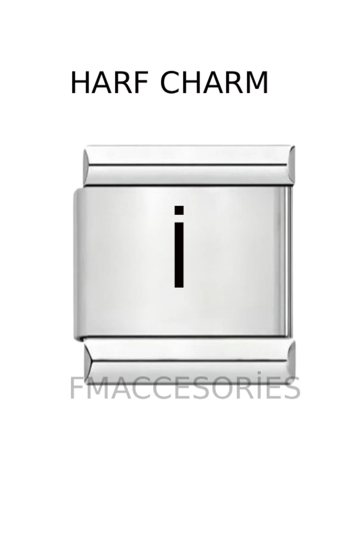 چارم طلسم استیل ایتالیایی NOMI STEEL CHARM LETTER I NAME تاریخ نامه اولیه نوشته شده است 9 میلی متر FMACCESORIES Feride
