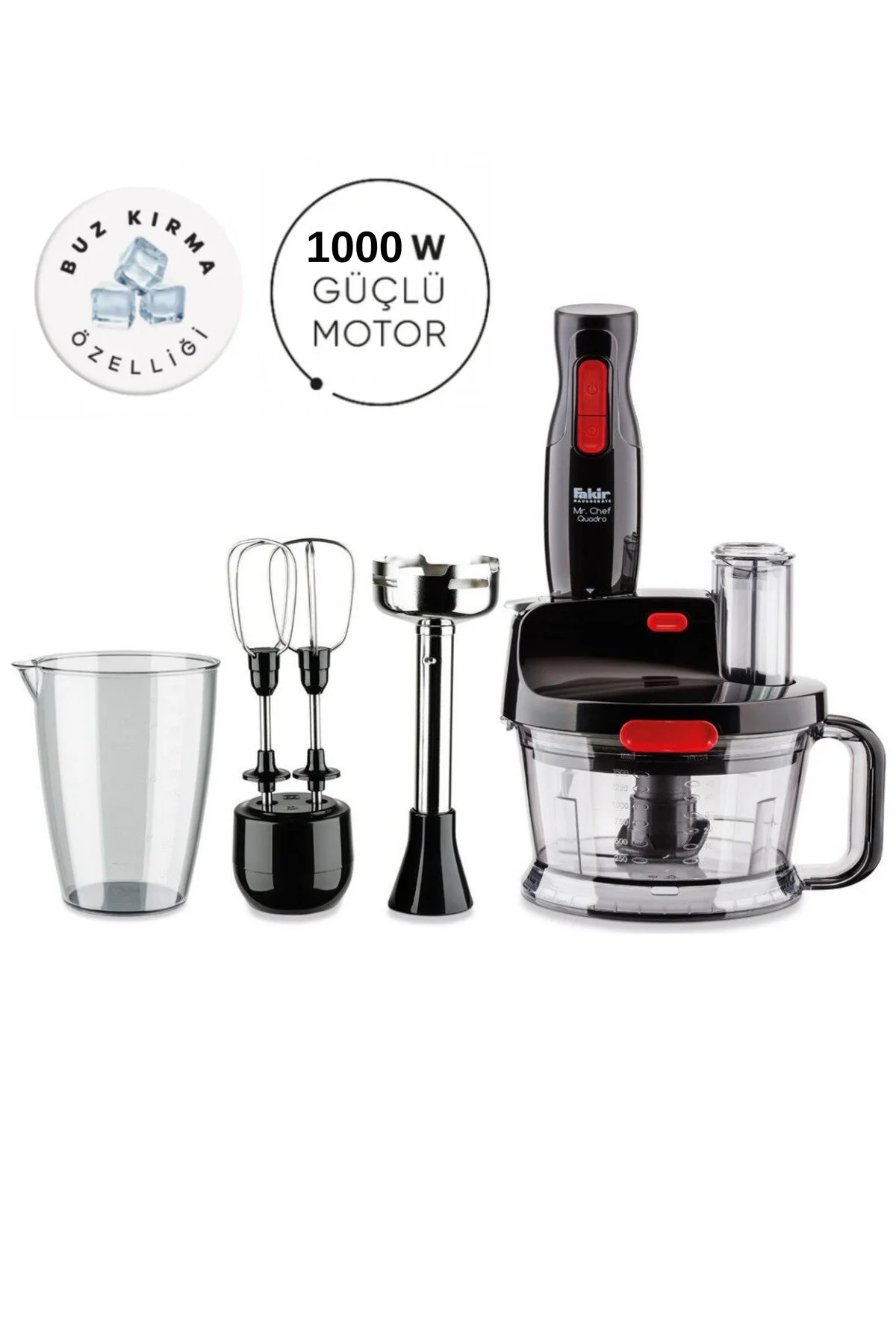 ست مخلوط کن MR CHEF QUADRO BLENDER SET PREMIUM HIGH TURBO موتور قدرتمند 1000W اورجینال Fakir