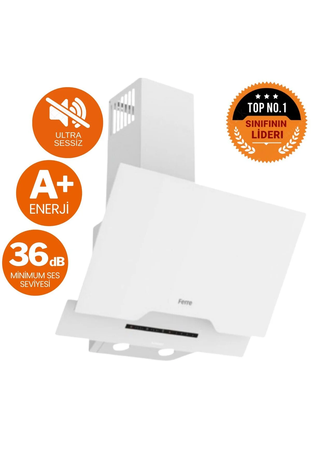 لوازم توکار FRYART& STEAM LUCIDO SILENT HOOD ELECTRIC WHITE ANK. مجموعه D064 SA + MS261 QEP64CB Ferre