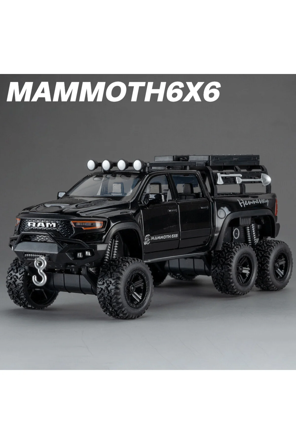 ماشین اسباب بازی 1:32 DODGE TYRANNOSAURUS REX RAM 1500 TRX 6 WARLORD DIECAST METAL SCALE MODEL WITH SOUND AND LIGHT Shem