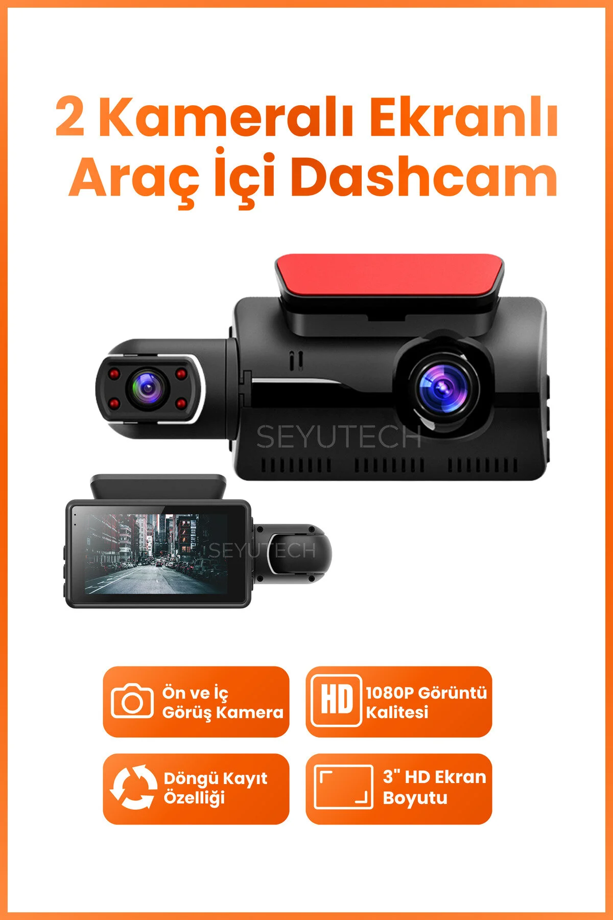 دوربین داشبورد 2 HD داخل خودرو با قابلیت WIFI 1080P FULL دید در شب G SENSOR DASHCAM A68 SEYUTECH