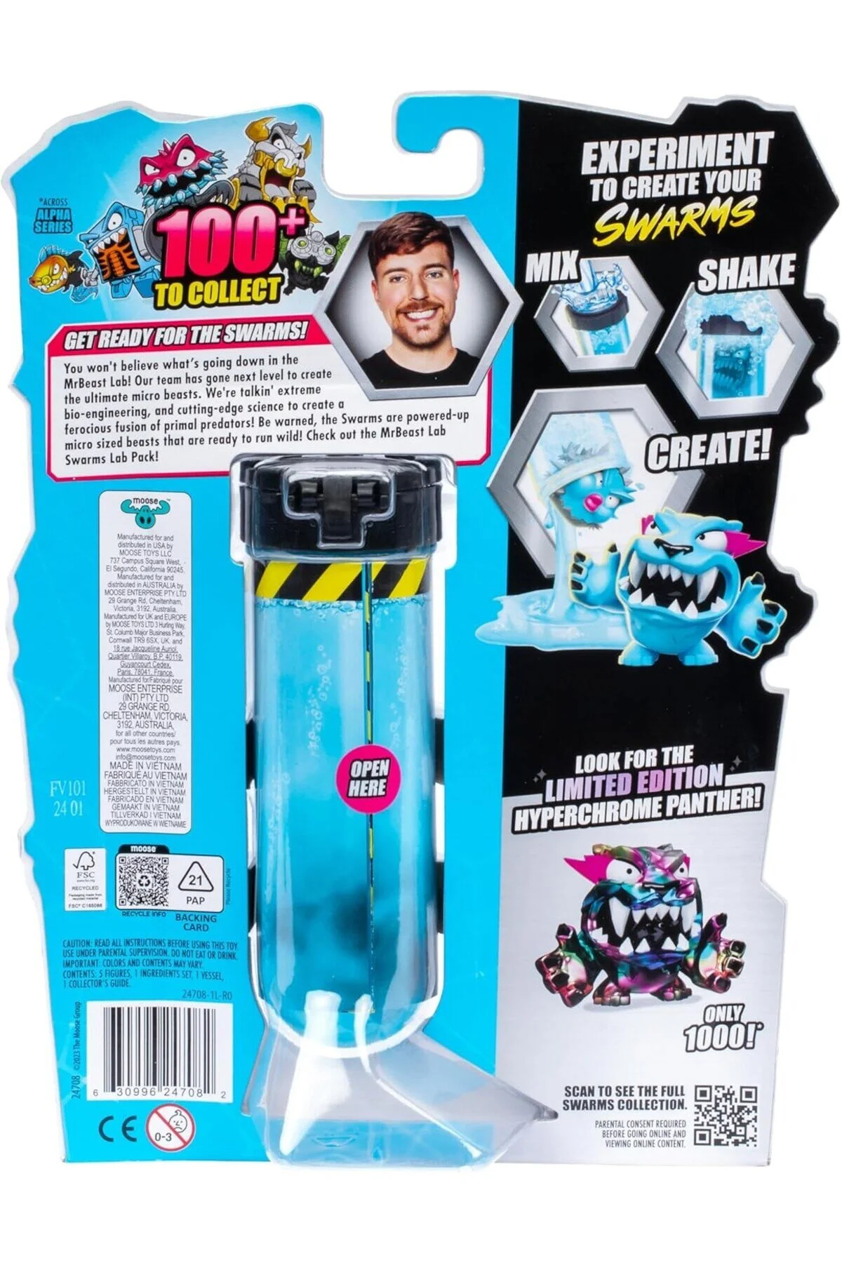 اسباب بازی های فیگور دیگر مجموعه آزمایشی MRBEAST LAB SWARMS شامل 5 شگفت انگیز ADD WATER SHAKE MR BEAST COLLECTION 2.5CM TOYFEST