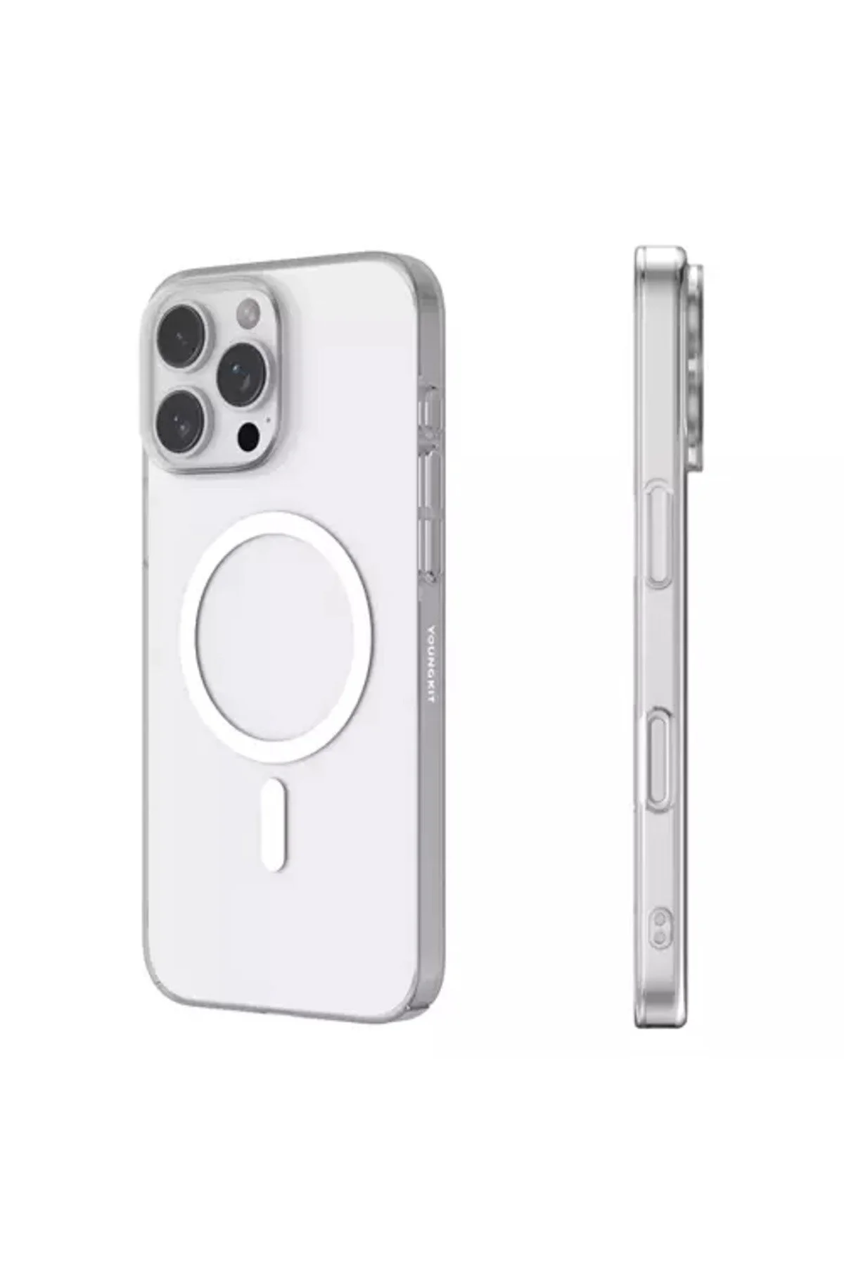 کاور و قاب سازگار با IPHONE 16 PRO MAX M SAFE CHARGING ویژه پشتی شفاف tkgz