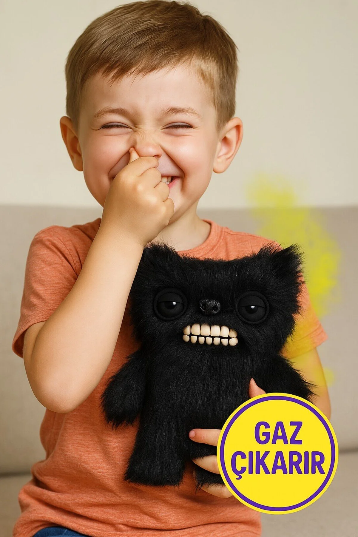 اسباب بازی های پشمی FART FUGGLER FAR FACE با سنسور صدا و حرکت خنده دار مخملی زشت مجموعه 5 تایی در یک لیست 22 سانتی متر TOYFEST