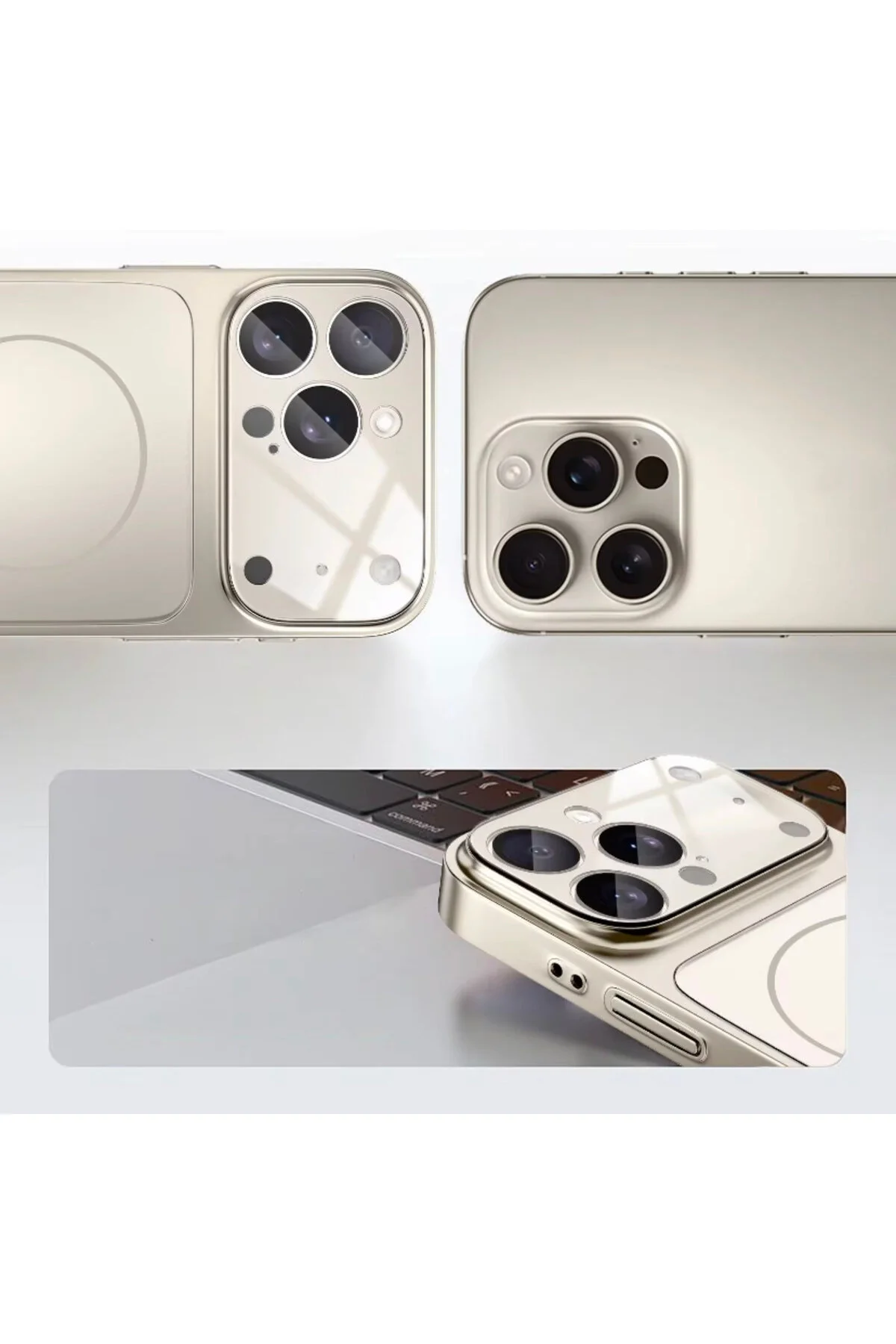 کاور و قاب سری تیتانیوم | IPHONE 17 PRO MAGSAFE محافظ دوربین مغناطیسی گوشی براق emybox