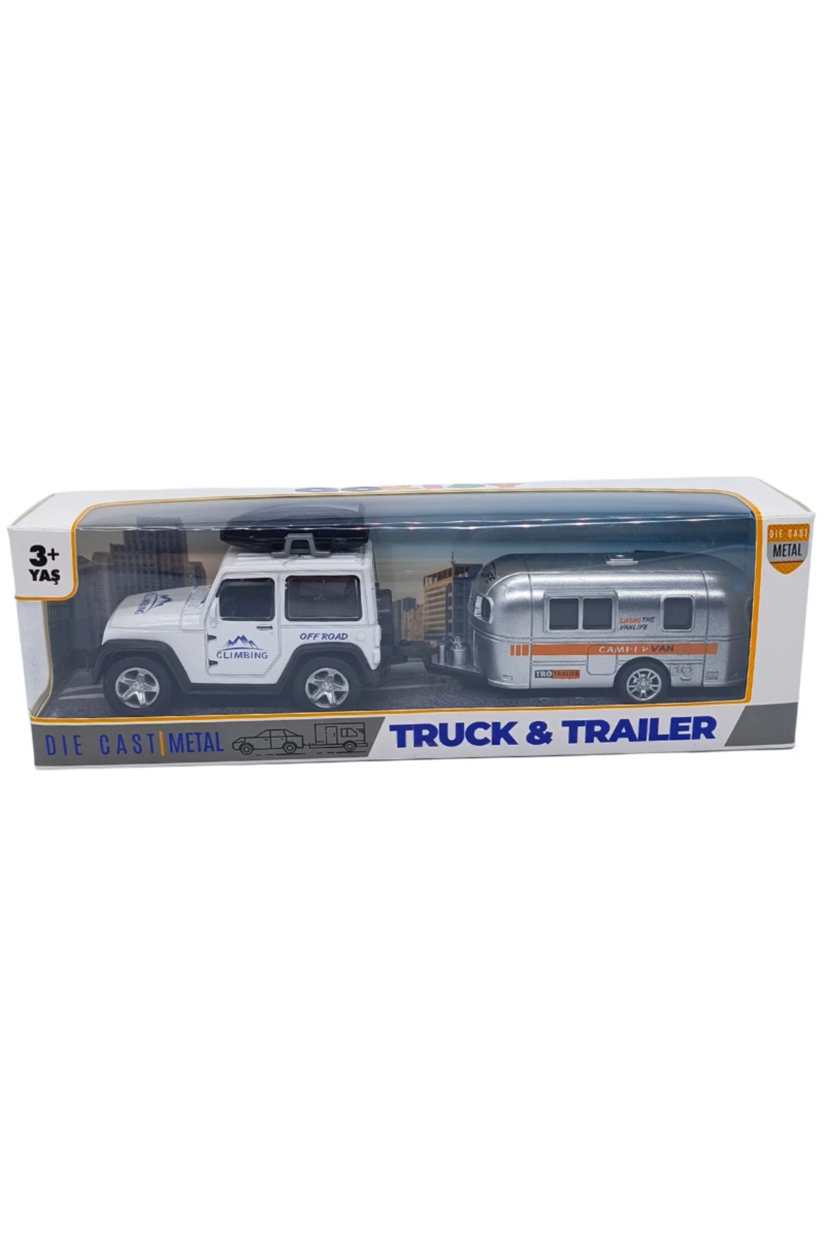 ماشین اسباب بازی GOKIDY DIECAST METAL CAR WITH CARAVAN 61501 Özaktaç