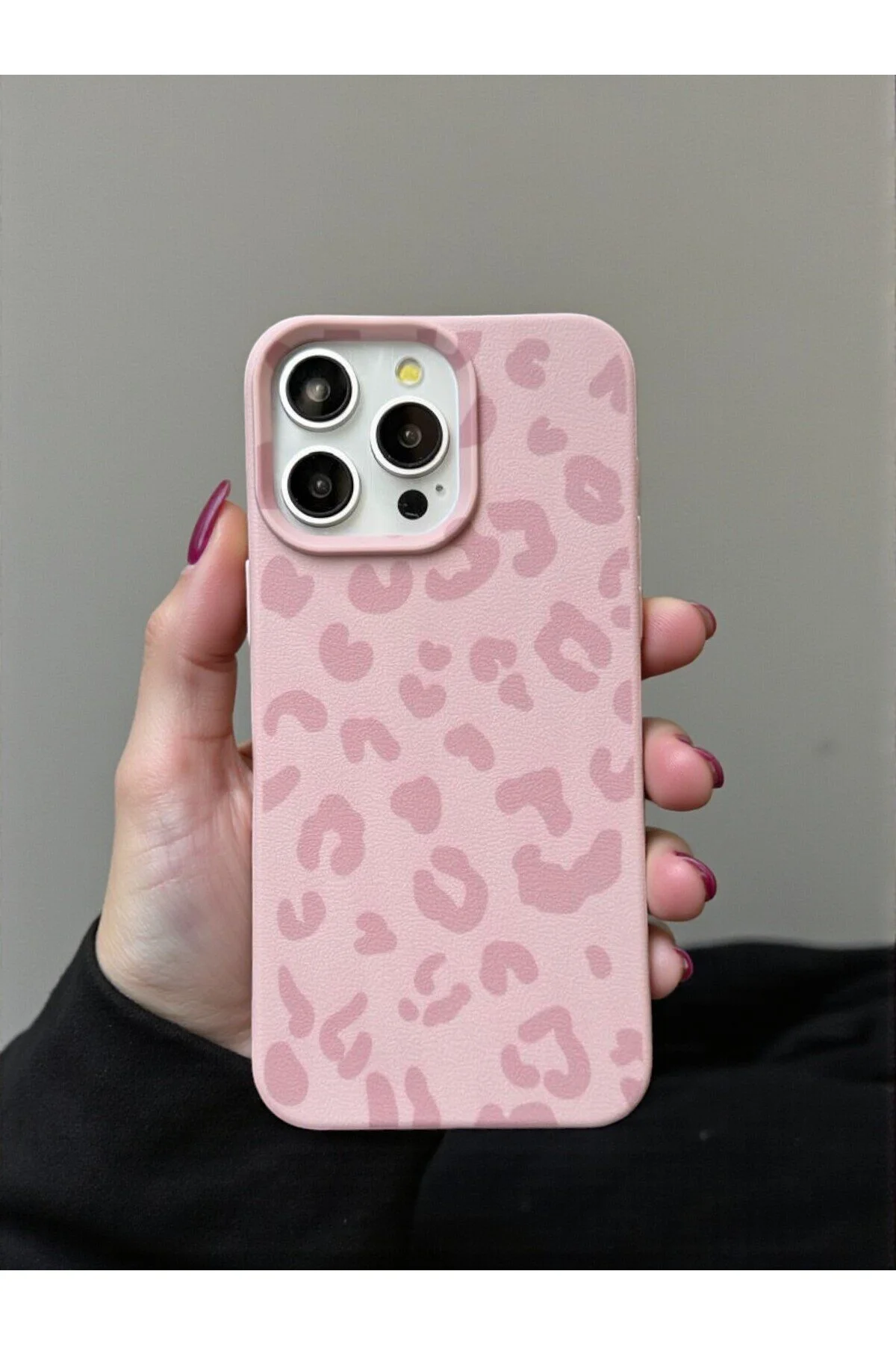 کاور و قاب سیلیکونی نرم با طرح پلنگ صورتی سازگار IPHONE 13 PRO MAX KVK PRİVACY