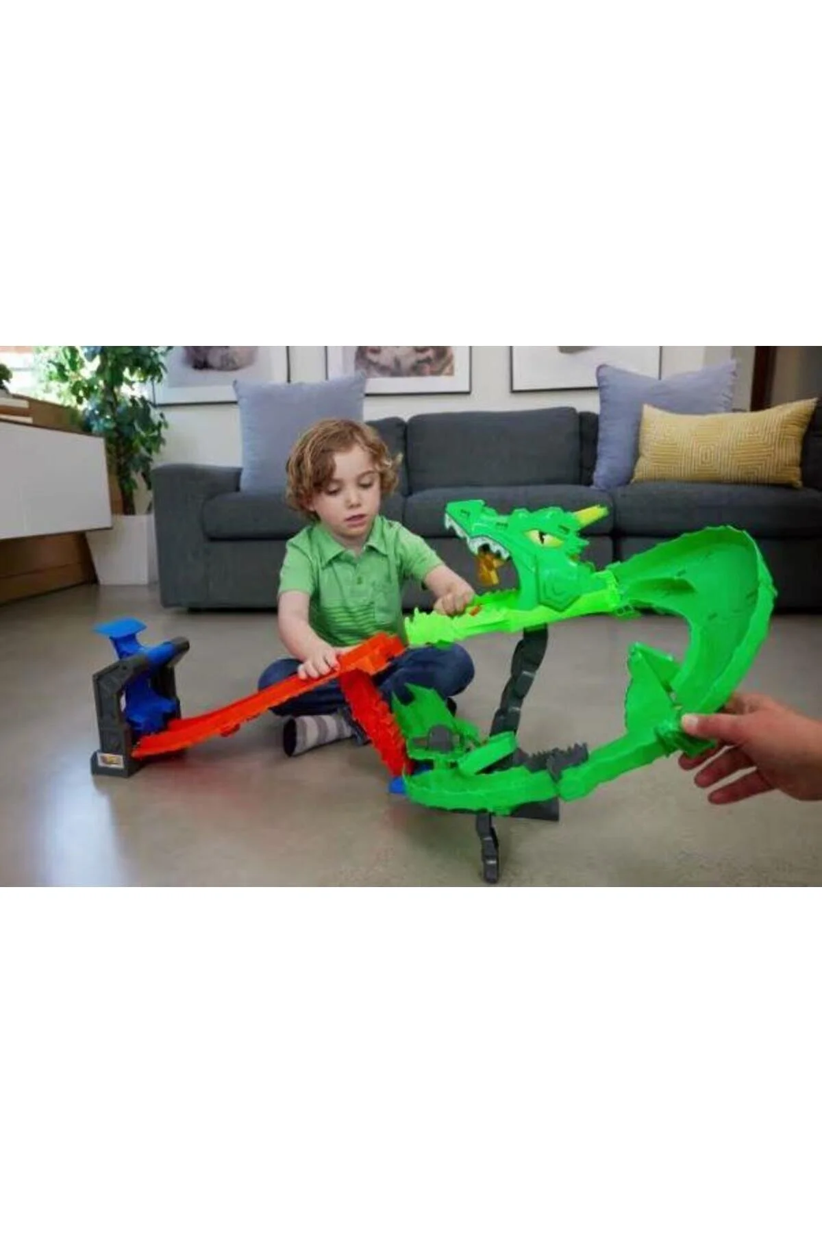 ست بازی MONSTER TRUCKS SHARKS VS DINOS DRAGON DEMOLITION TRACK SET JFR06 از ترکیه HOT WHEELS