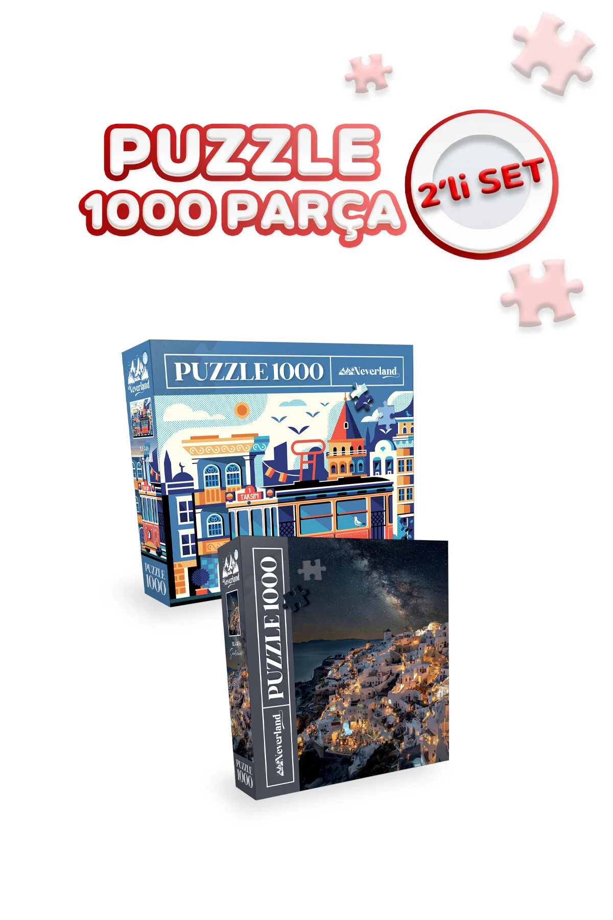 پازل 2 1000 قطعه سانتورینی و استانبول Neverland
