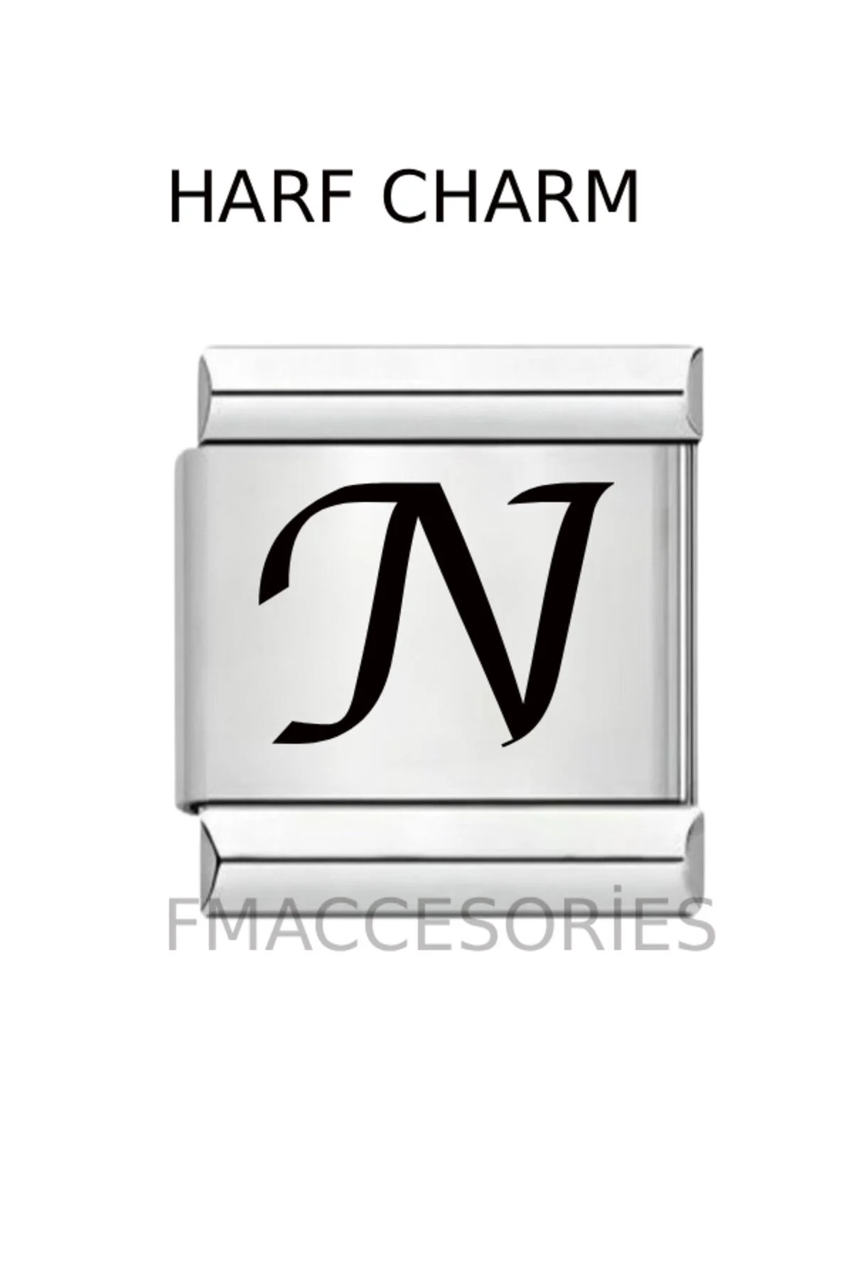 چارم CHARM فولاد ایتالیایی NOMI STEEL حرف N نام تاریخ نامه اولیه نوشته شده است 9 میلی متر FMACCESORIES Feride