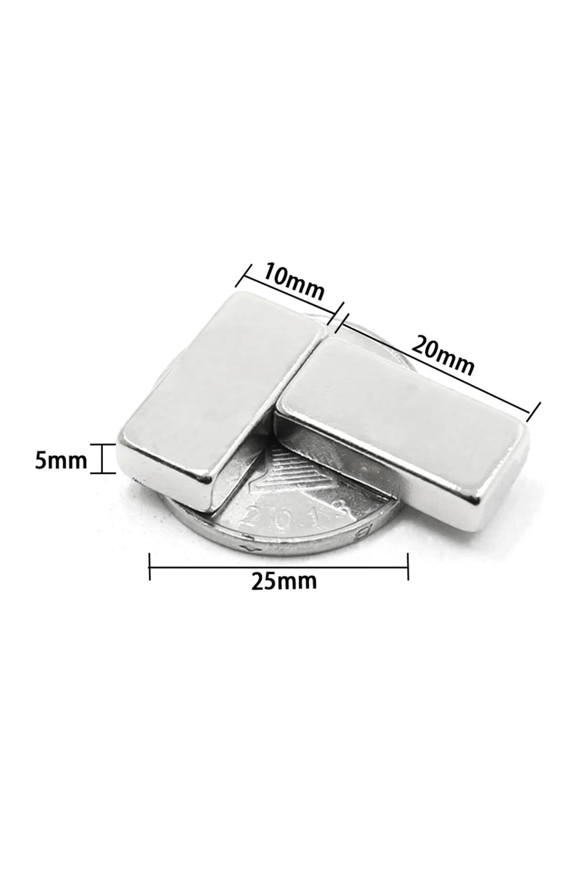 فیگور 50 قطعه 20X10X5 میلی متری آهنربا نئودیمیوم N35 آهنربای قوی گوشه دار و نیکل بادوام Ronanna