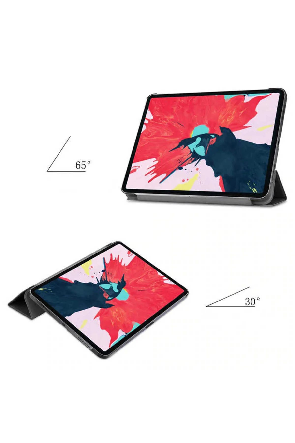 کاور تبلت قاب محافظ هوشمند IPAD AIR 11 1 با پایه مشکی Genel Markalar