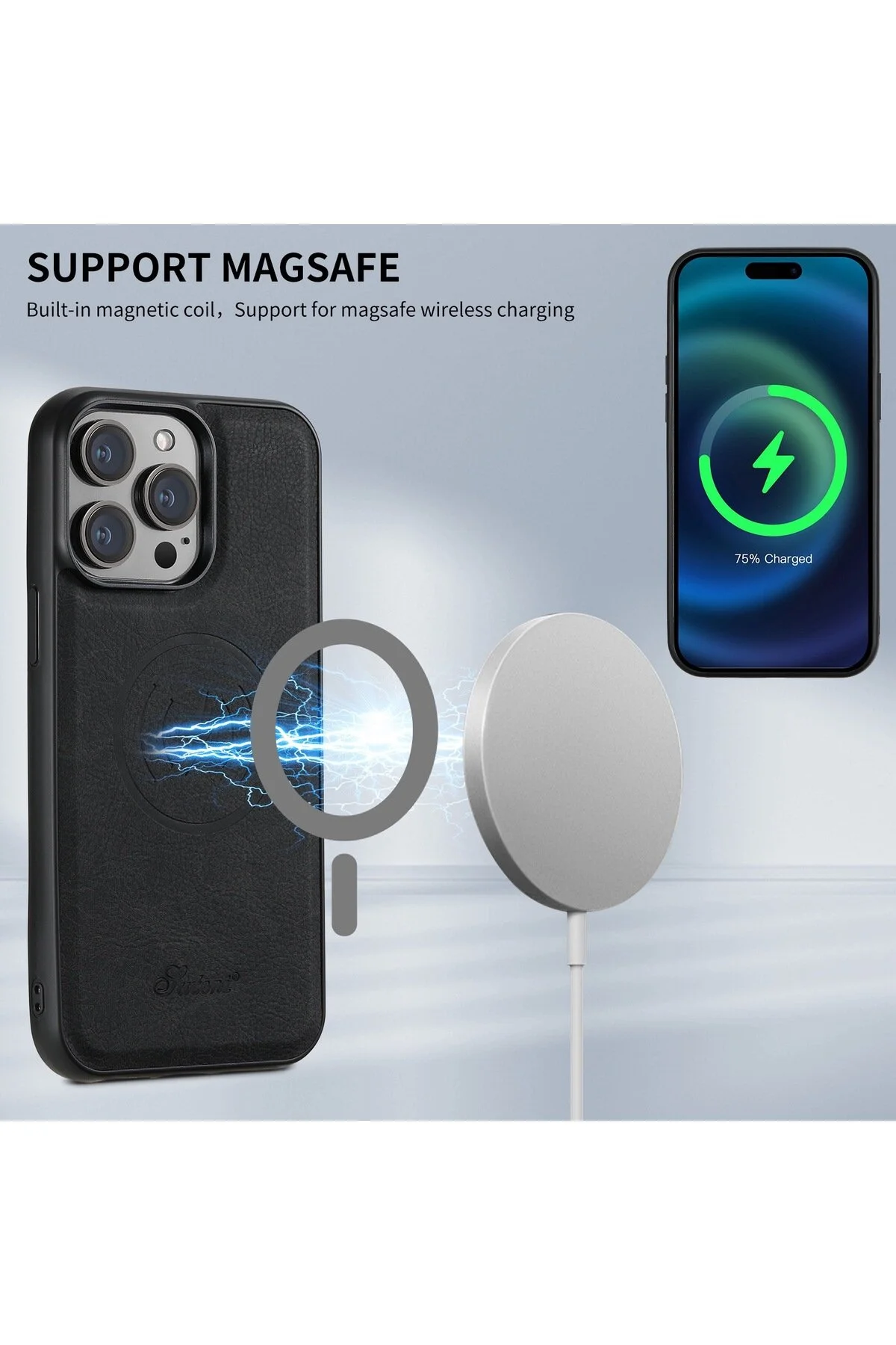 کاور و قاب چرمی MAGSAFE با پایه سازگار برای IPHONE 16 PRO MAX 6.9 اینچ HYPERSOFT
