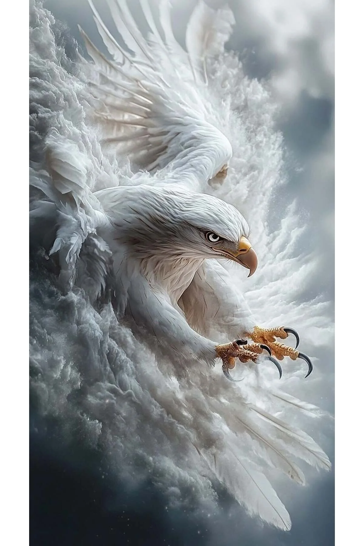 پازل THE POWER OF SKY ATTACK WHITE EAGLE 45X80CM T123 نقاشی موزاییک الماس دیالندز از ترکیه Dialands Mozaik