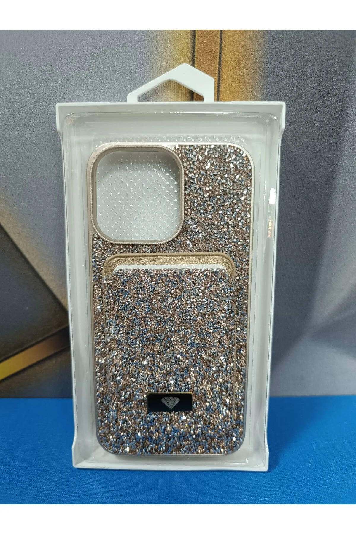 کاور و قاب سنگی نقره ای با کیف پول پشتیبانی از شارژ MAGSAFE سازگار IPHONE 14 PRO MAX Cango iletişim