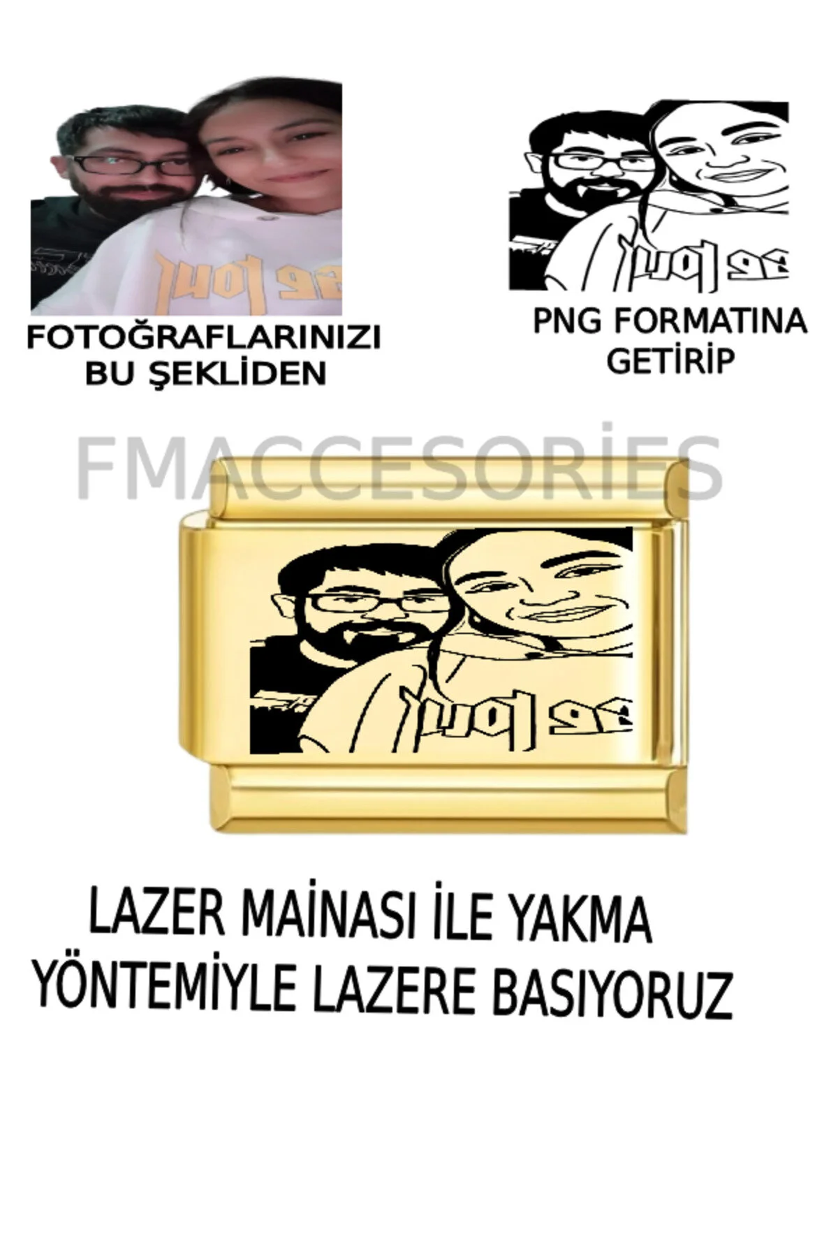 چارم عکس طلسم دستبند استیل ایتالیایی چاپ شده 1 تکه که می توانید هر عکسی بخواهید بسازید fmaccessoriess