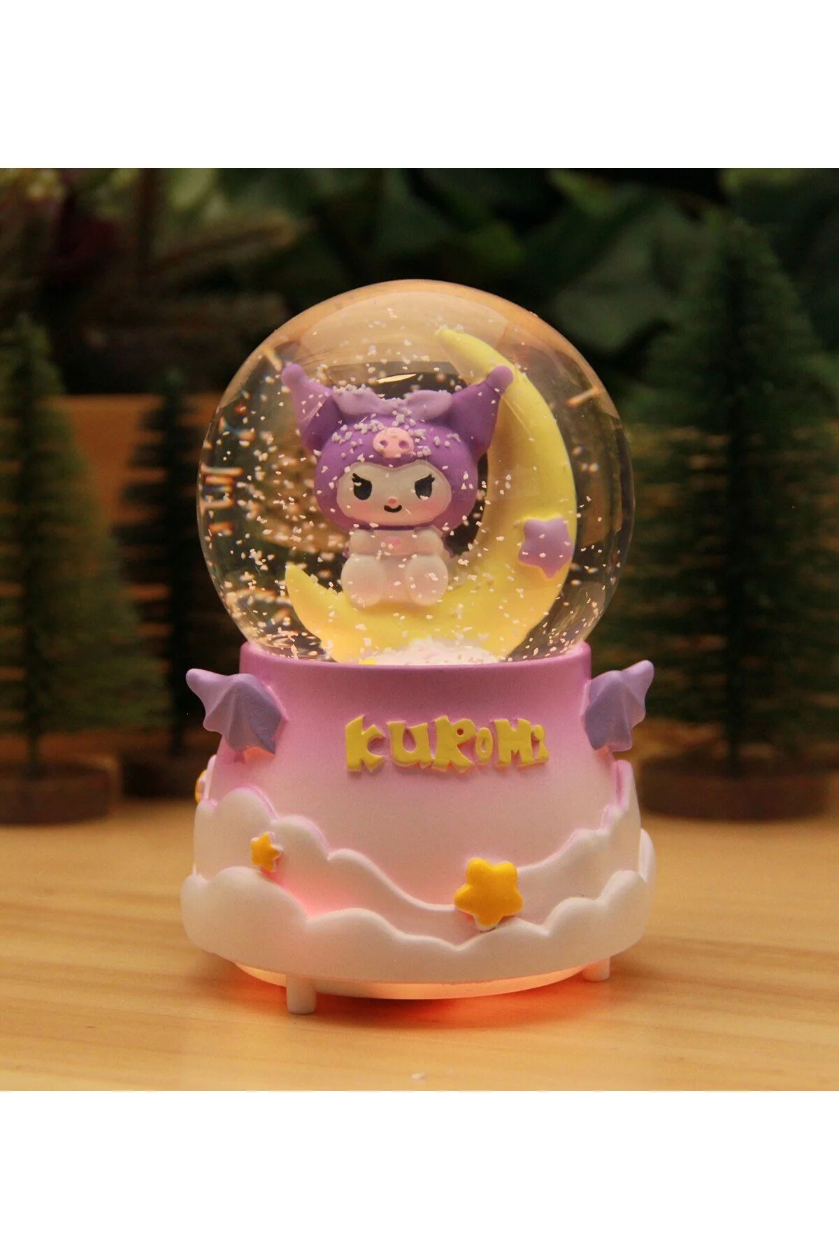 گوی برفی KUROMI نورانی و موزیکال SNOW GLOBE در سایز بزرگ A از ترکیه HEDİYEBİZİZ