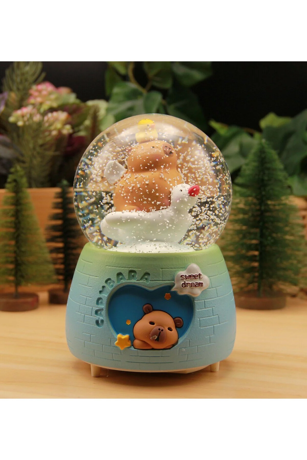 گوی برفی CAPYBARA MEGA SIZE SNOW GLOBE با موتور چراغ ها و MUSIC B از ترکیه HEDİYEBİZİZ