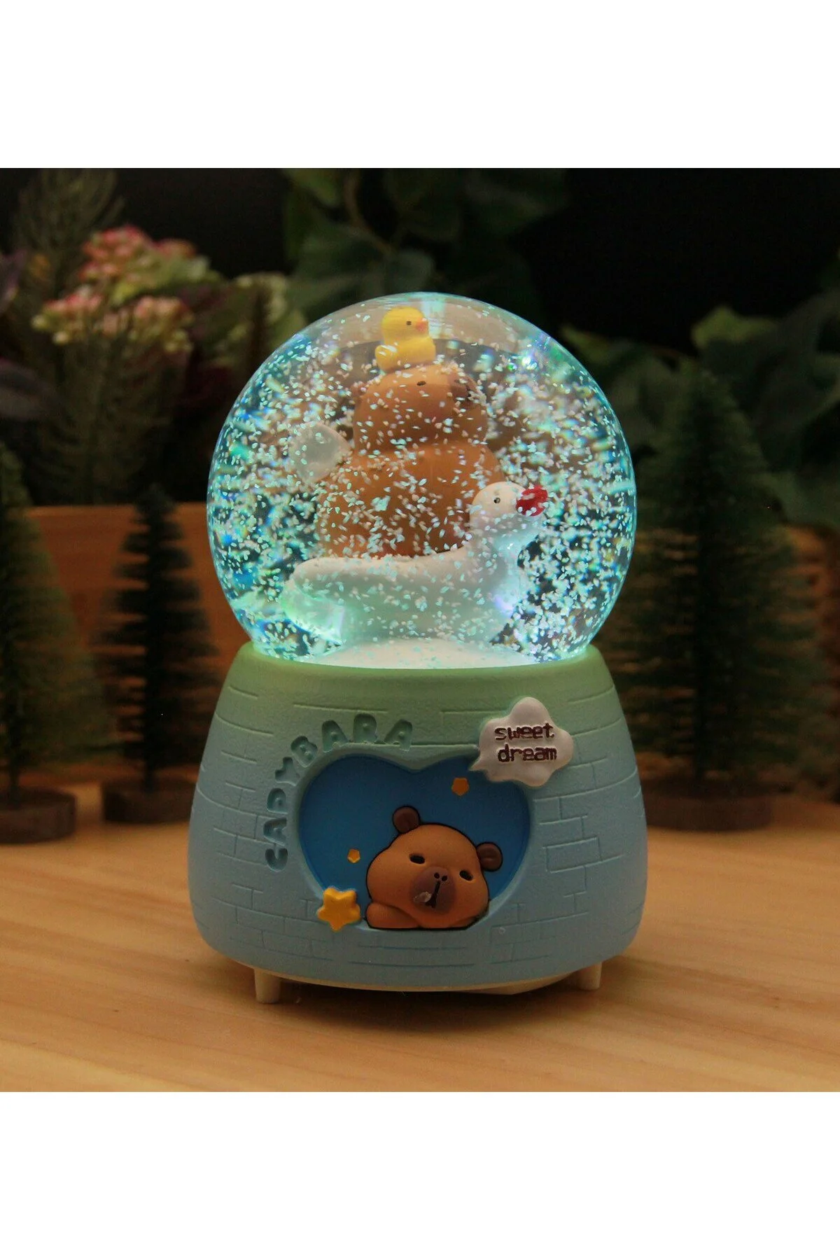 گوی برفی CAPYBARA MEGA SIZE SNOW GLOBE با موتور چراغ ها و MUSIC B از ترکیه HEDİYEBİZİZ